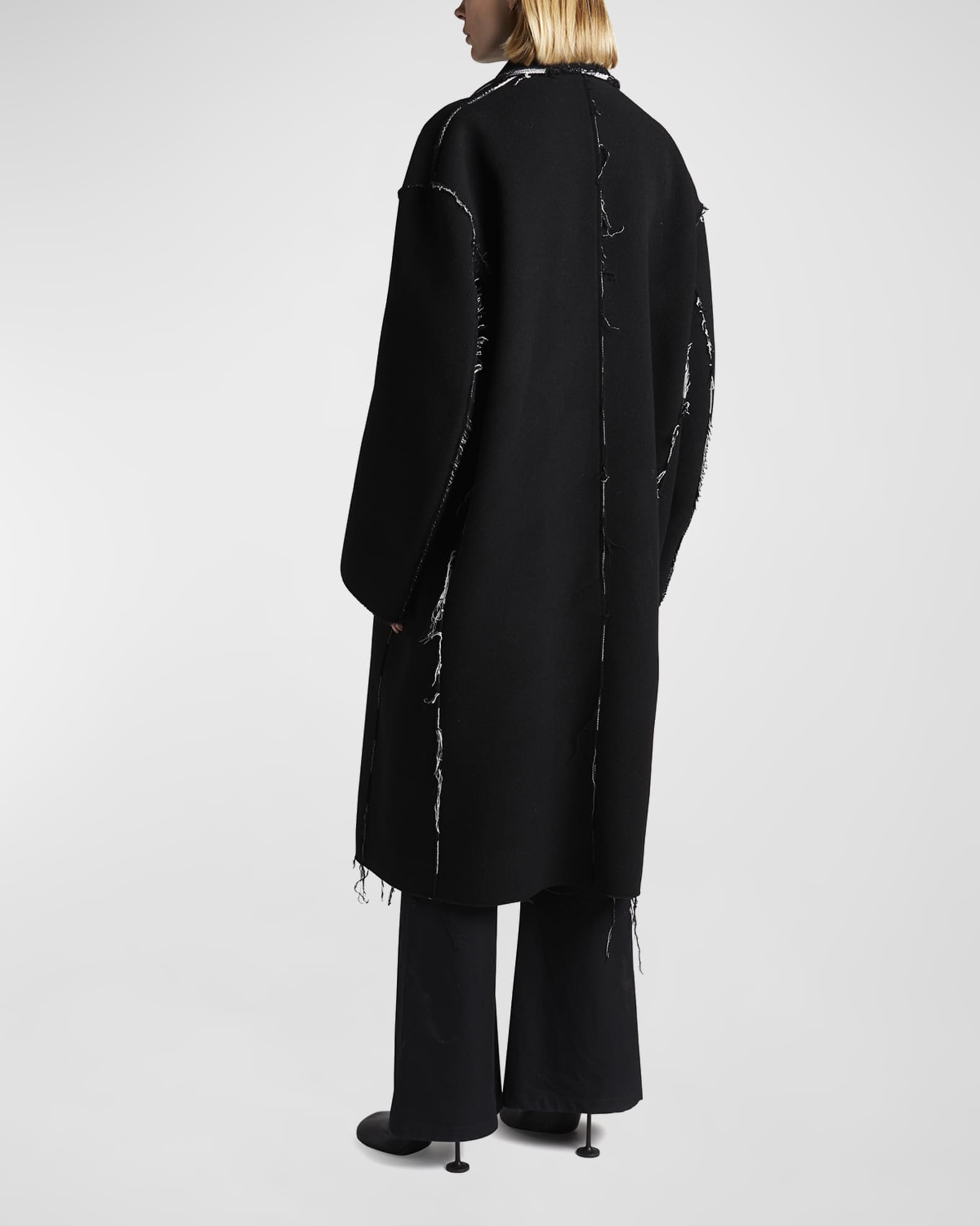 Balenciaga Buffalo Check Lined Double-Breasted Coat | Neiman Marcus