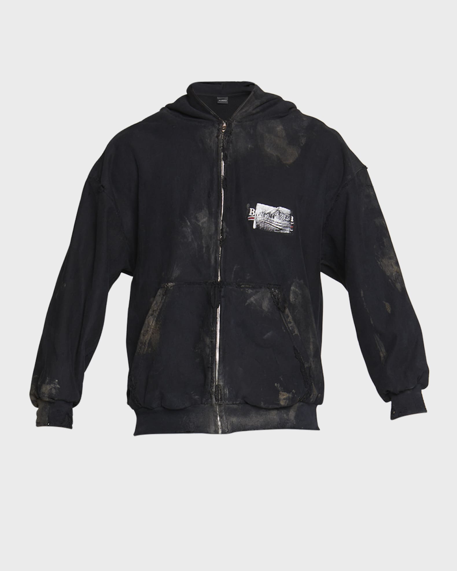 Distressed zip up hoodie new arrivals