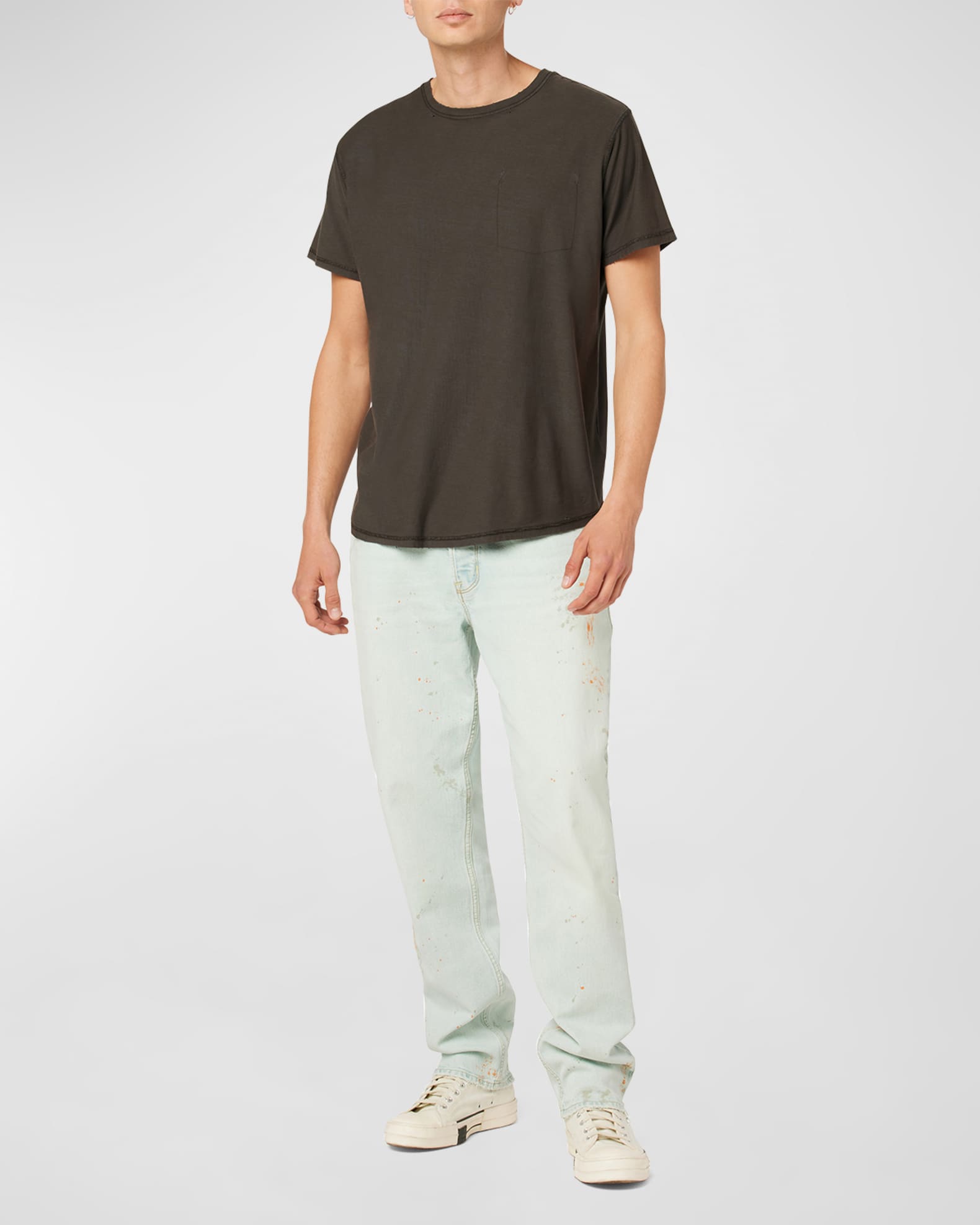 Hudson Men's Reece Splatter Denim Straight Leg Jeans | Neiman Marcus