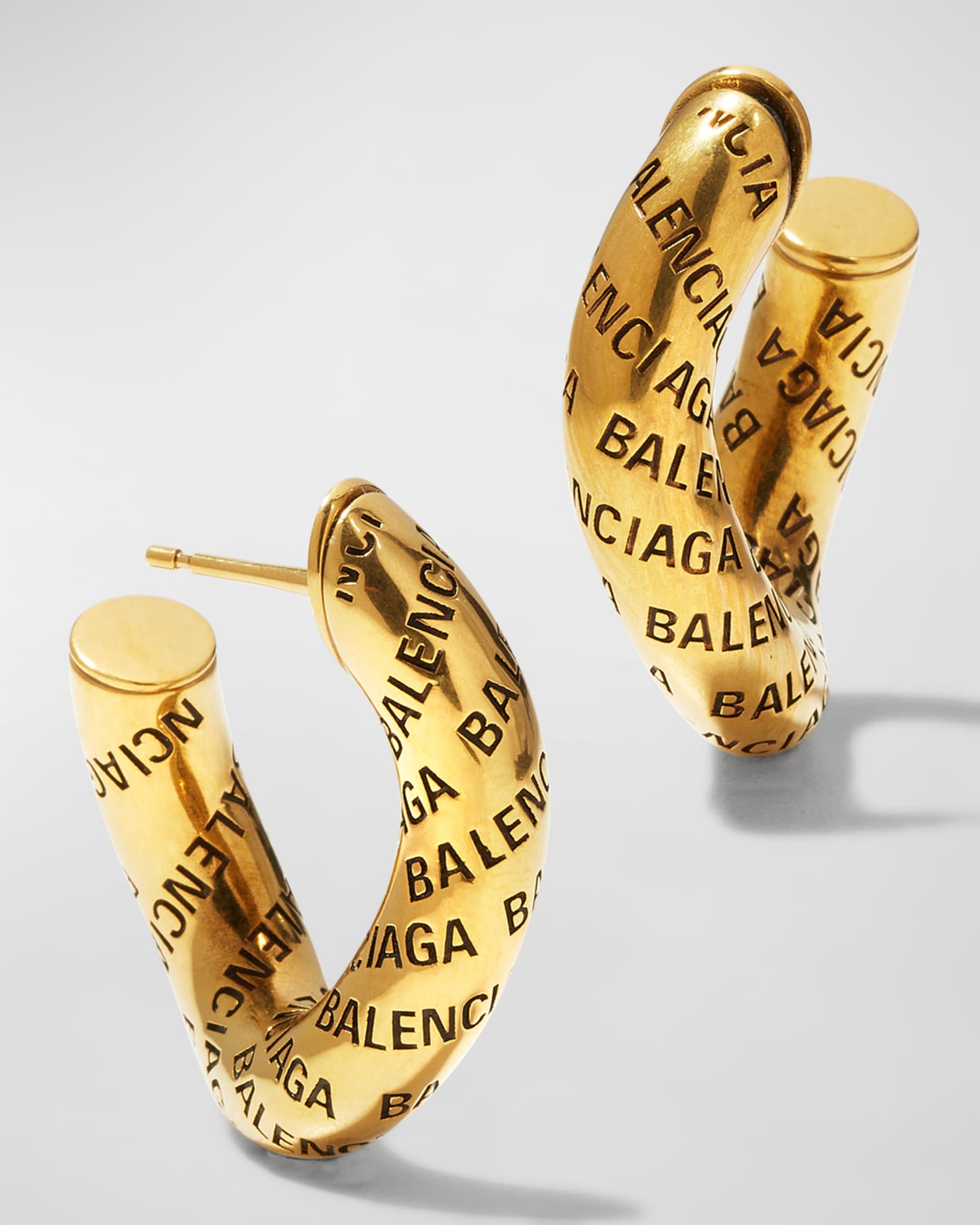 Balenciaga Logo Text Earrings Neiman Marcus