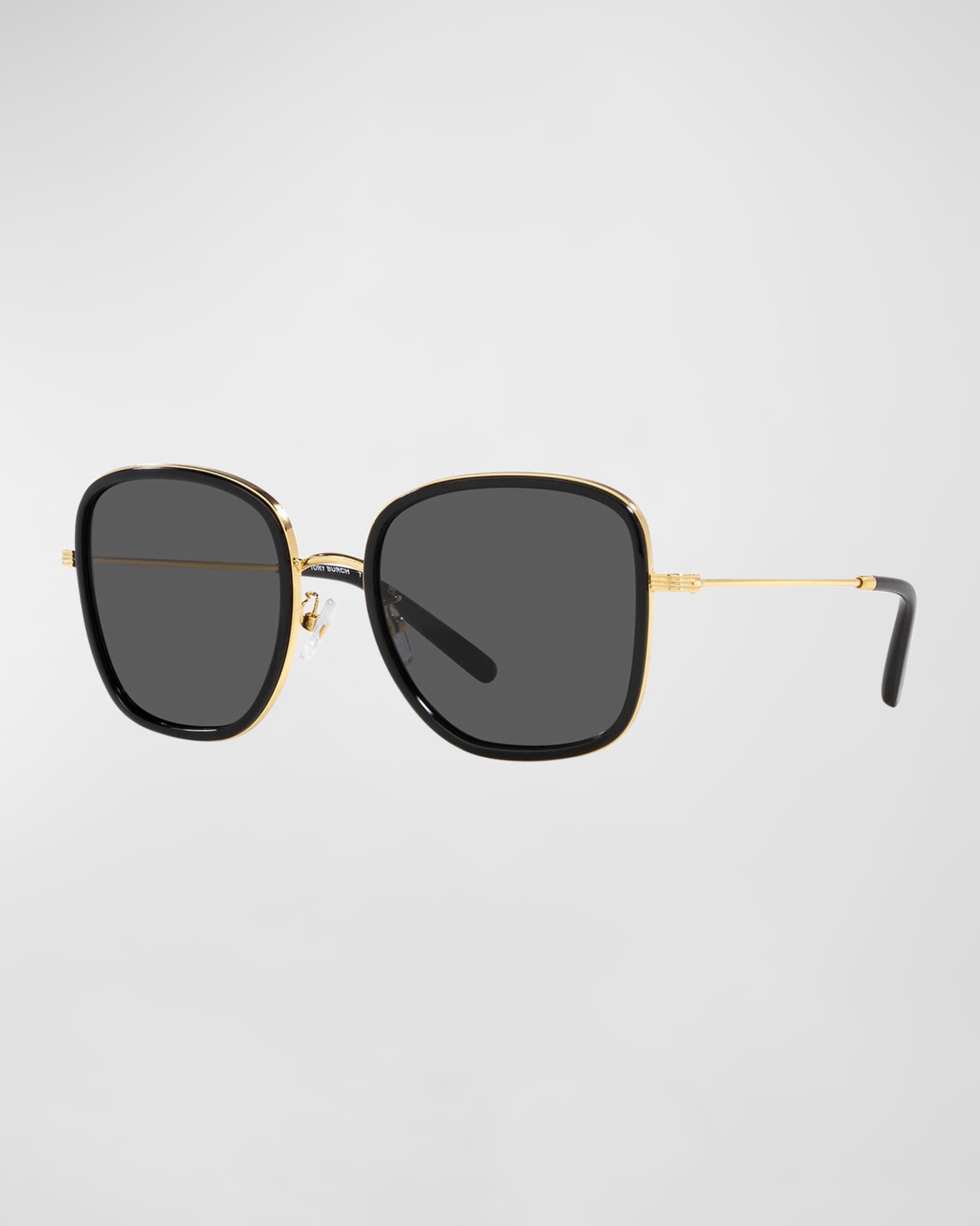 Tory Burch Square Mixed-Media Sunglasses | Neiman Marcus