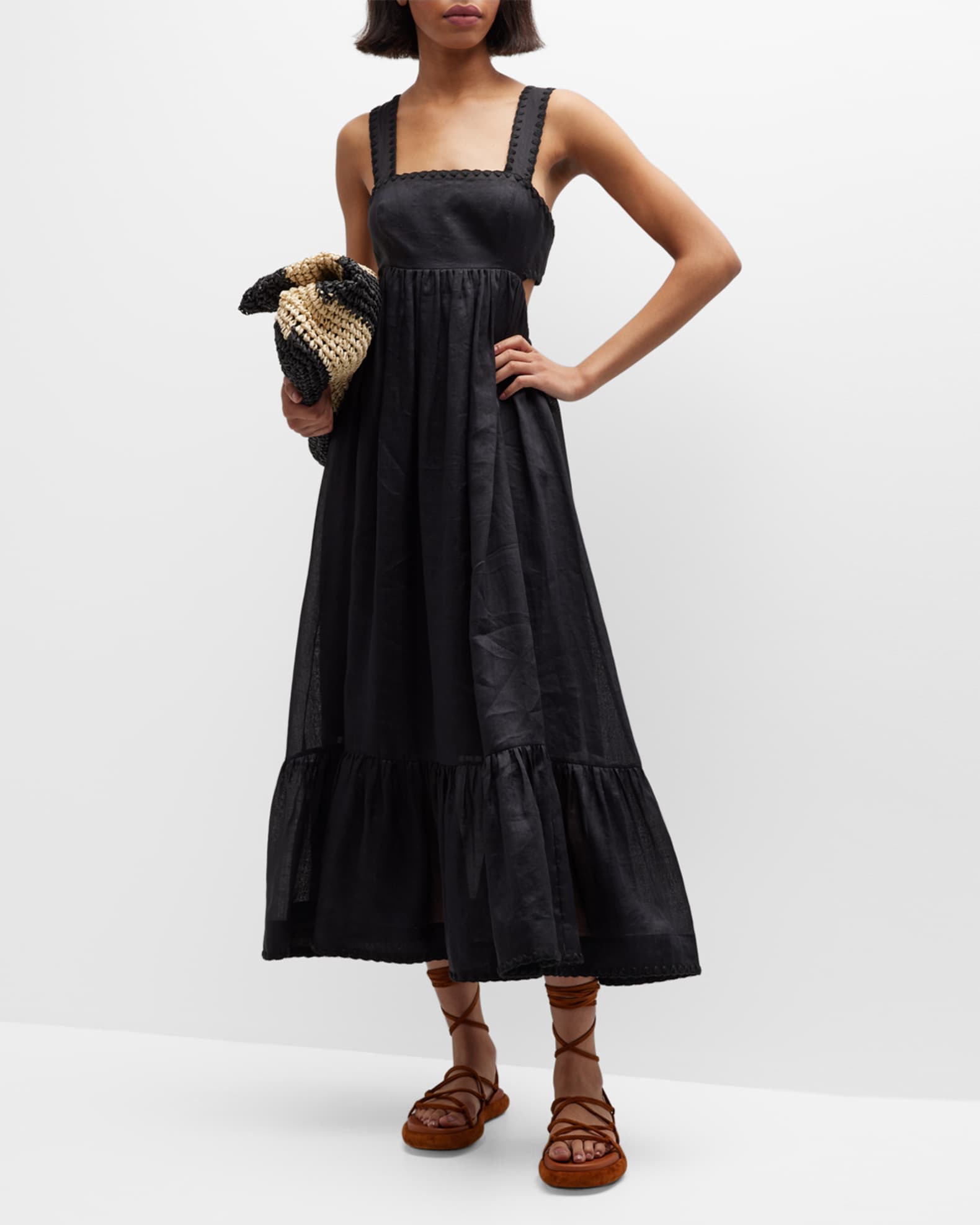 Zimmermann Chintz Tiered Midi Dress Neiman Marcus