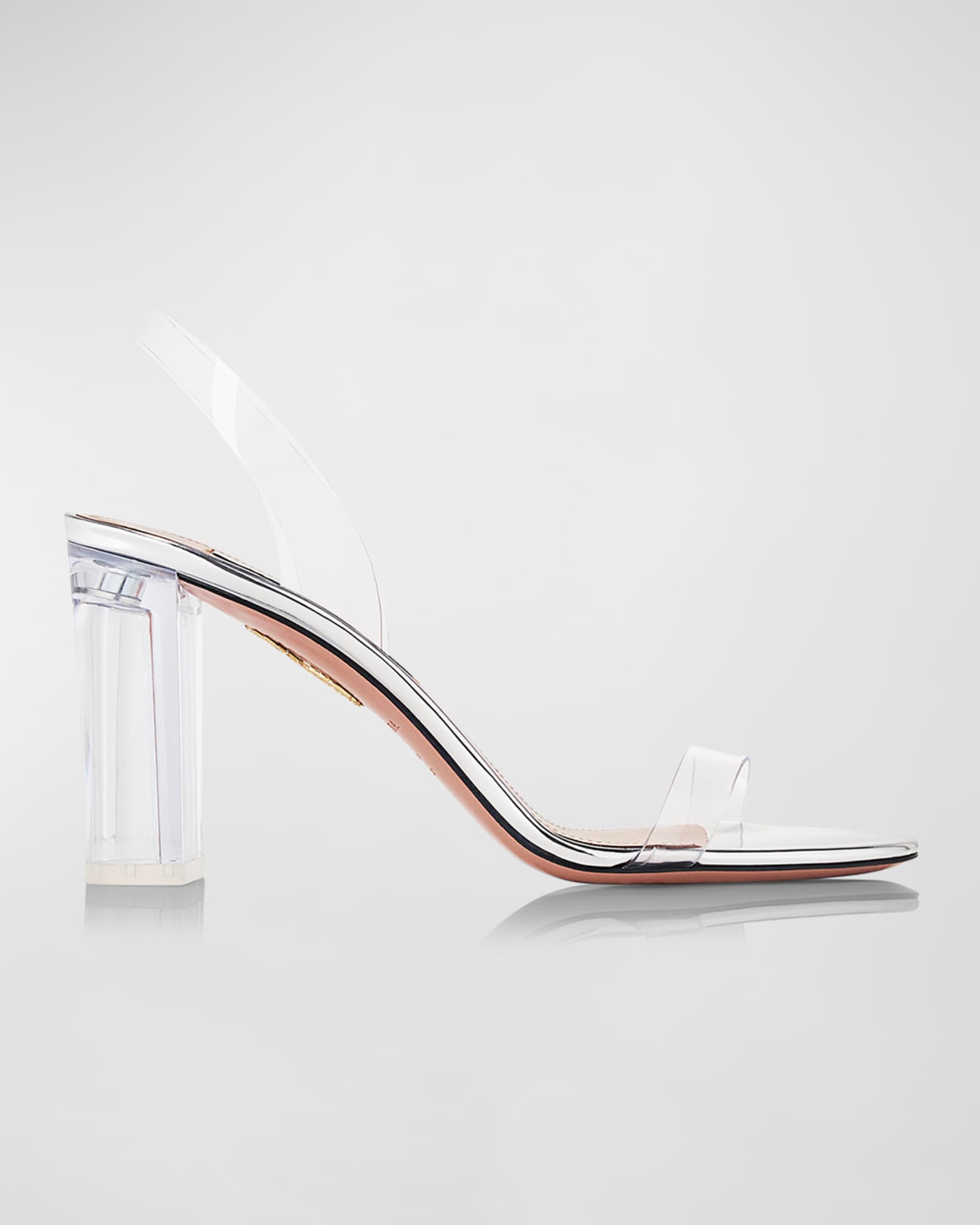 So Nude Clear Block Heel Halter Sandals
