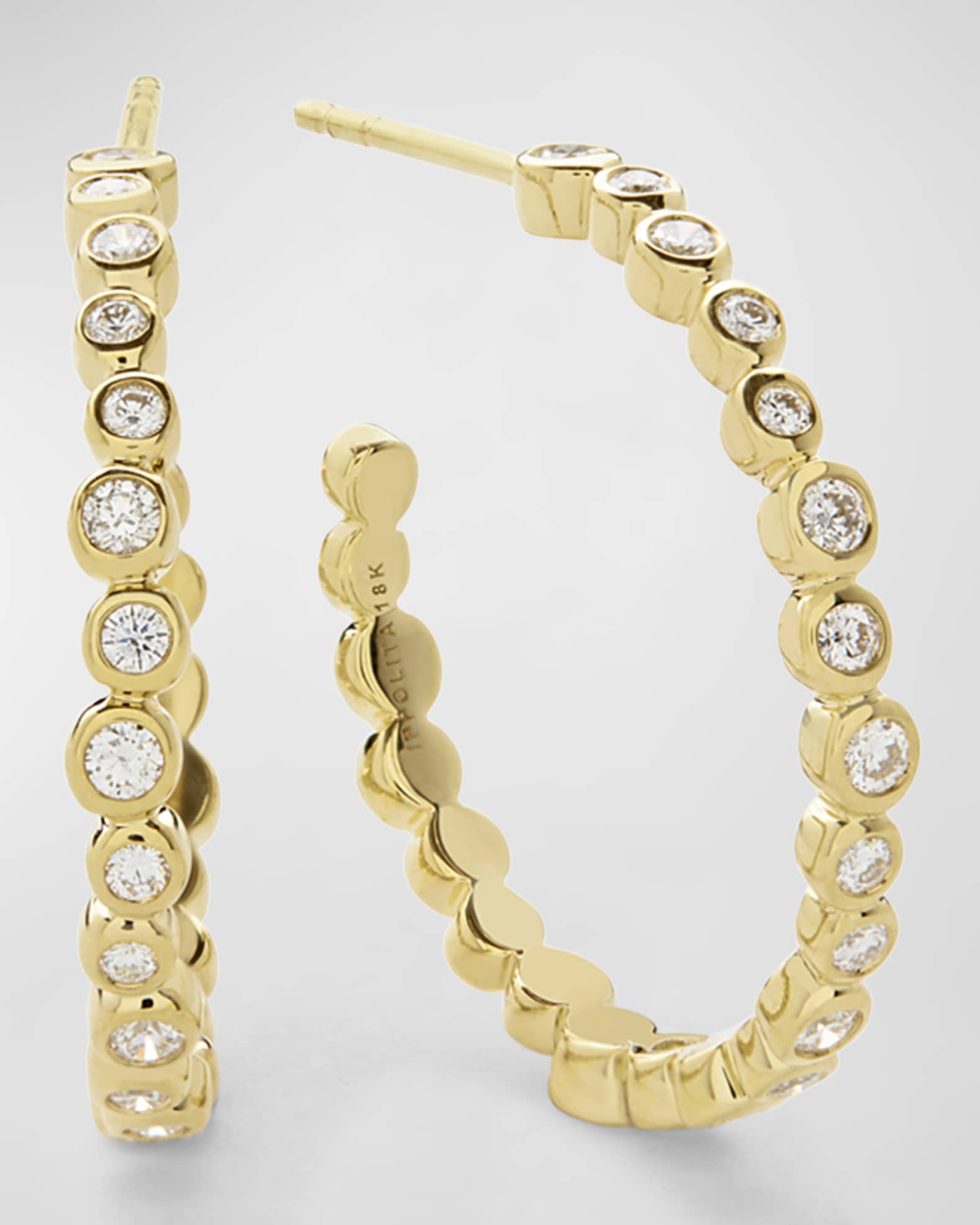 IPPOLITA 18kt yellow gold Stardust Starlet #2 diamond hoop earrings