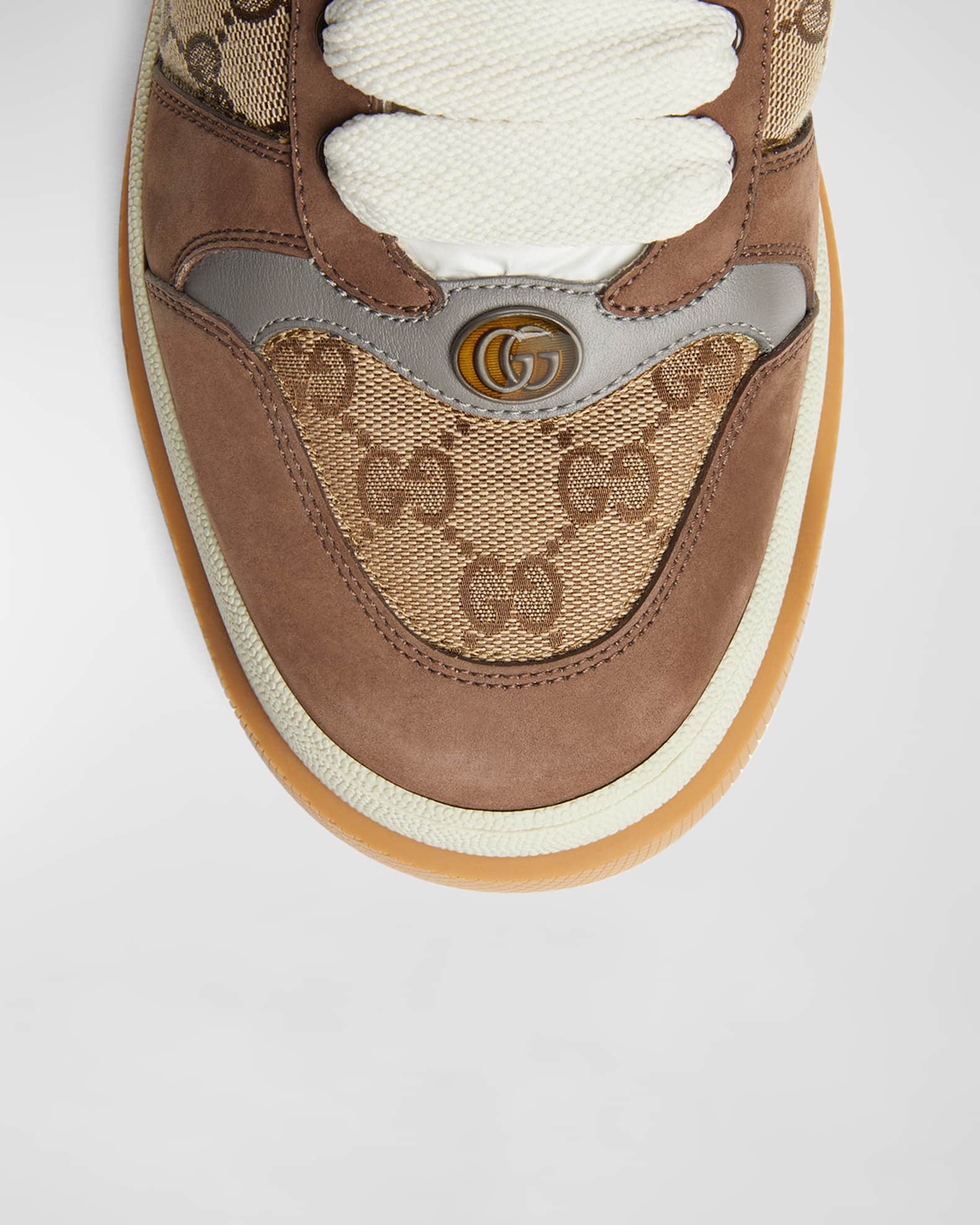 Gucci Men's Double Screener Canvas Low-Top Sneakers | Neiman