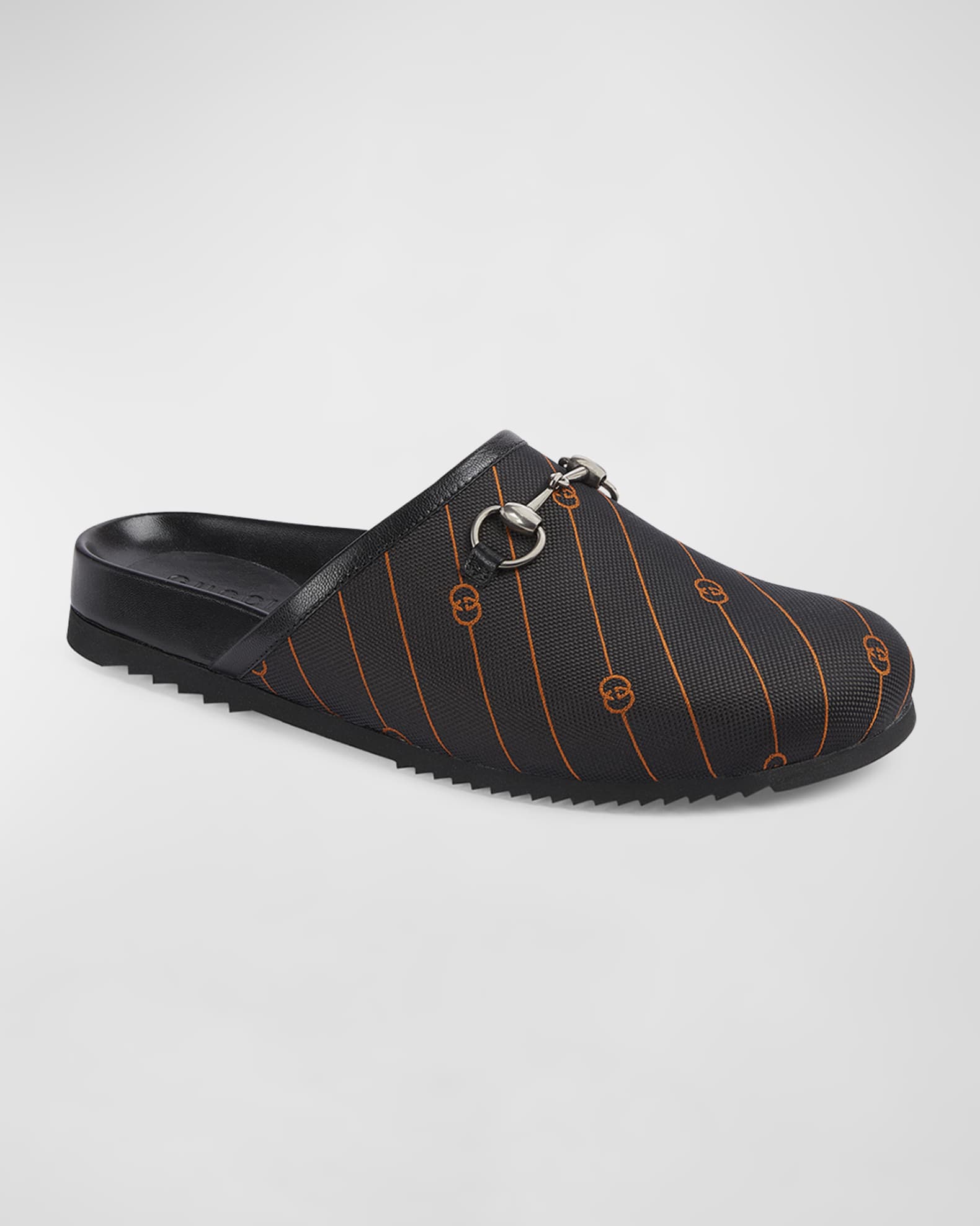 Gucci Men s River Horsebit Canvas Mules Neiman Marcus