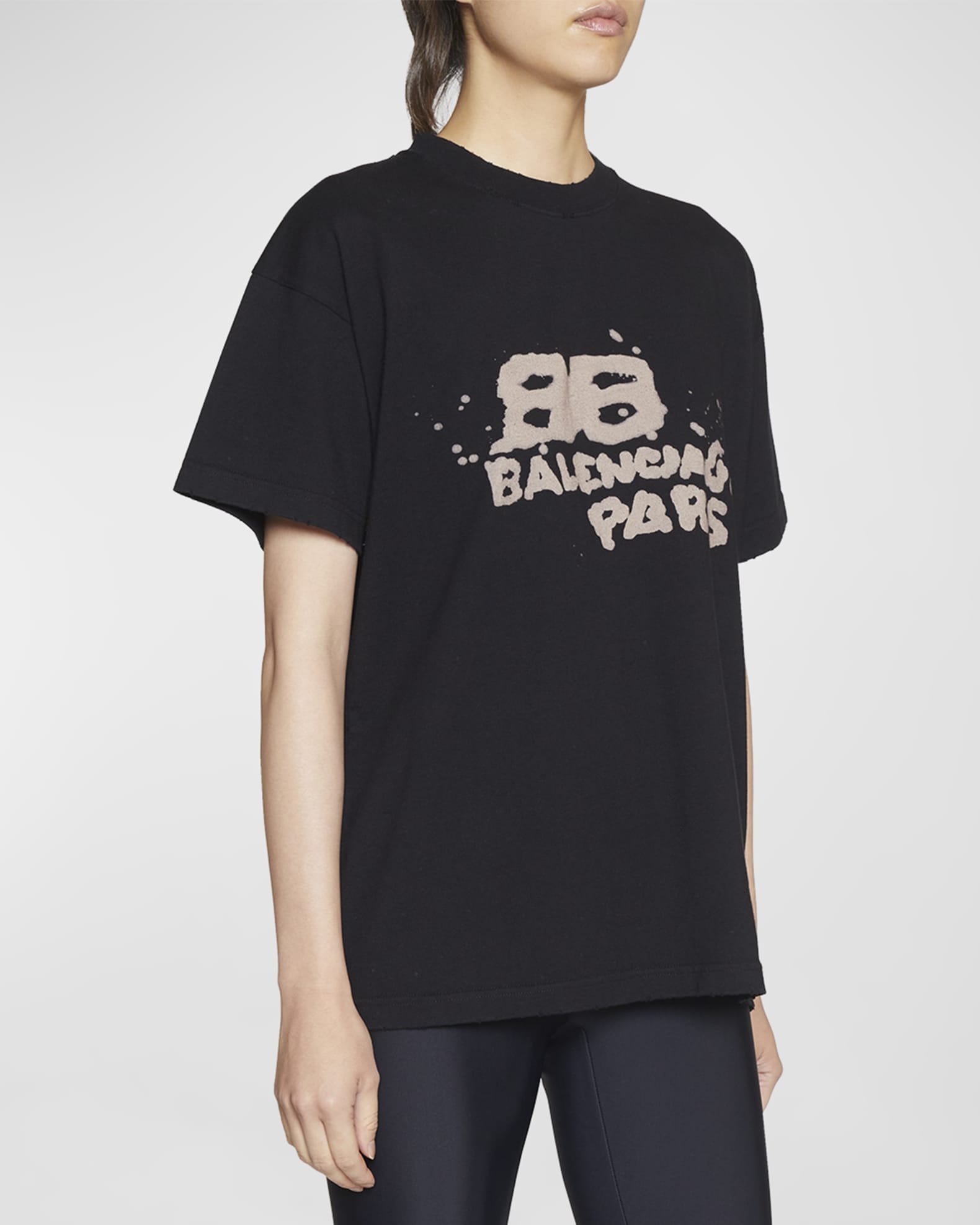 Balenciaga Maison Logo-print Cotton T-shirt In Black