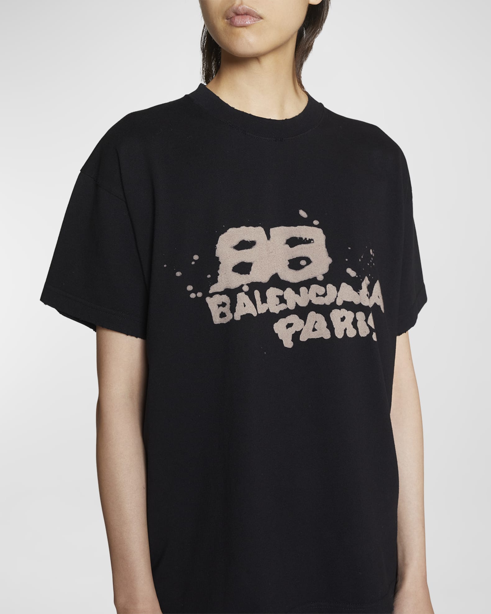 Balenciaga Medium Fit T-Shirt with Dyed Logo | Neiman Marcus