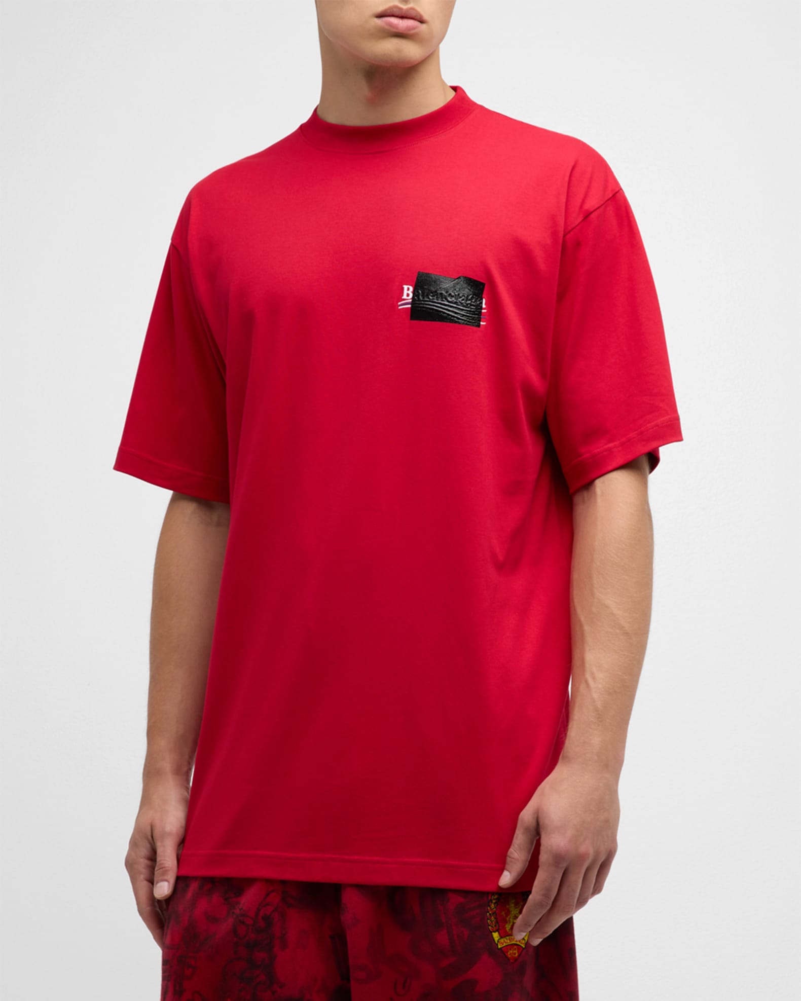 Balenciaga - Tape-Logo Cotton-jersey T-Shirt - Mens - Black