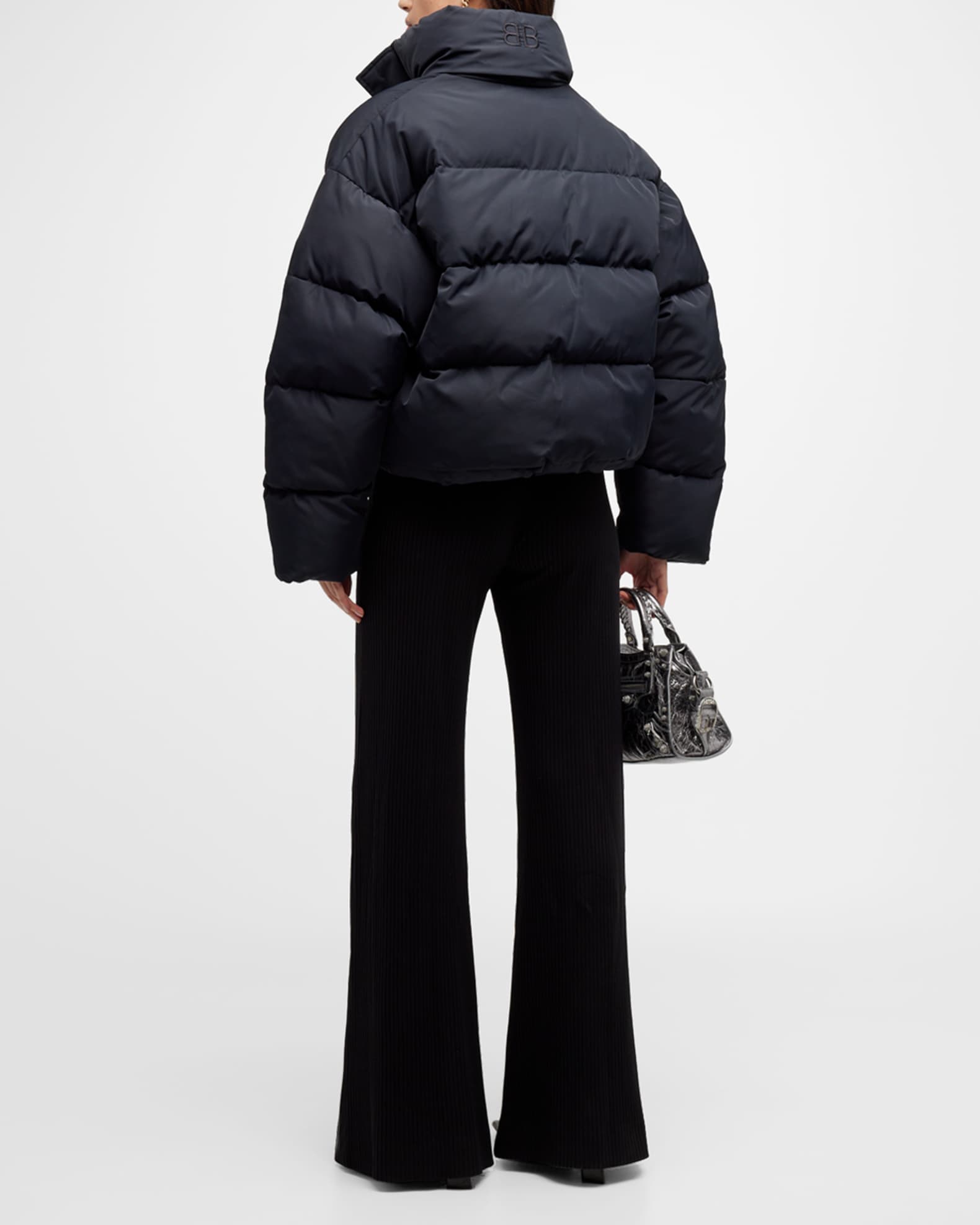 Balenciaga BB Logo Embroidered Puffer Jacket | Neiman Marcus