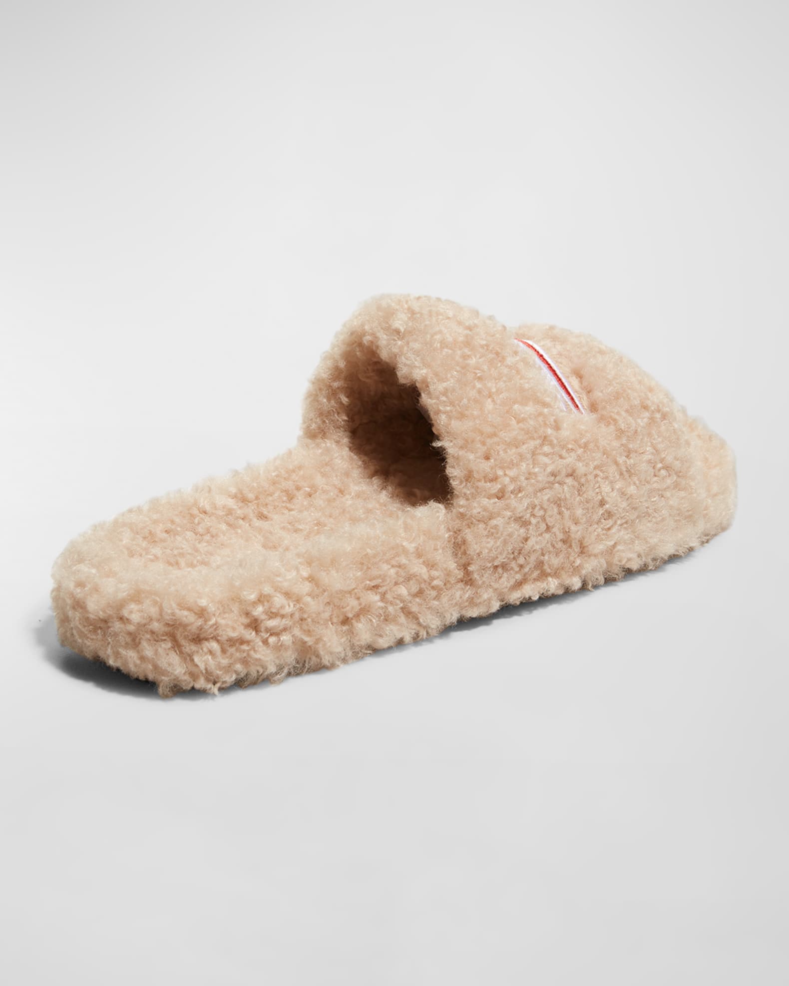 BALENCIAGA (バレンシアガ) Furry Slide Sandal Men's Furry Slide Sandal in Black/white/red | Balenciaga US