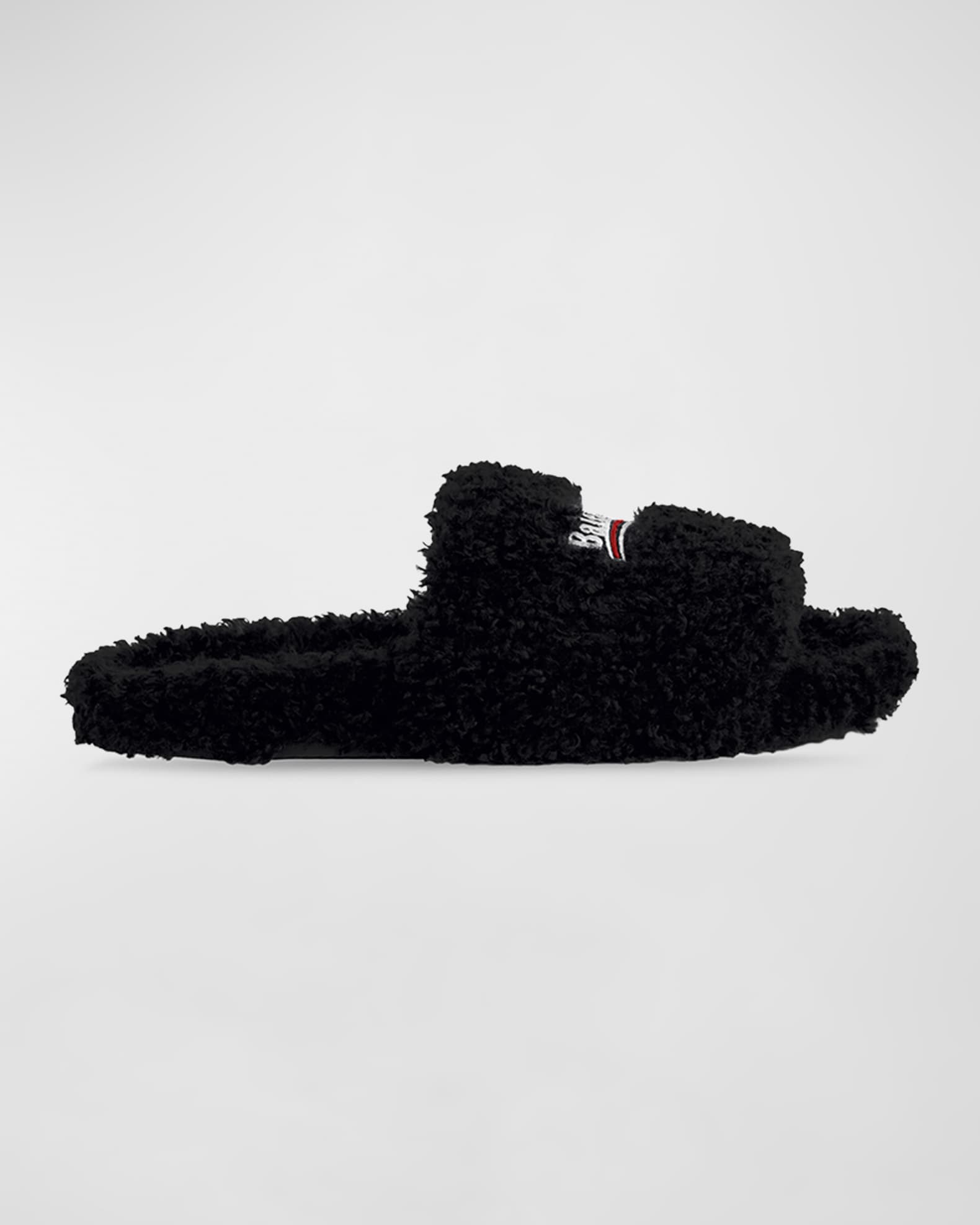 Faux Fur Slide Sandals 0