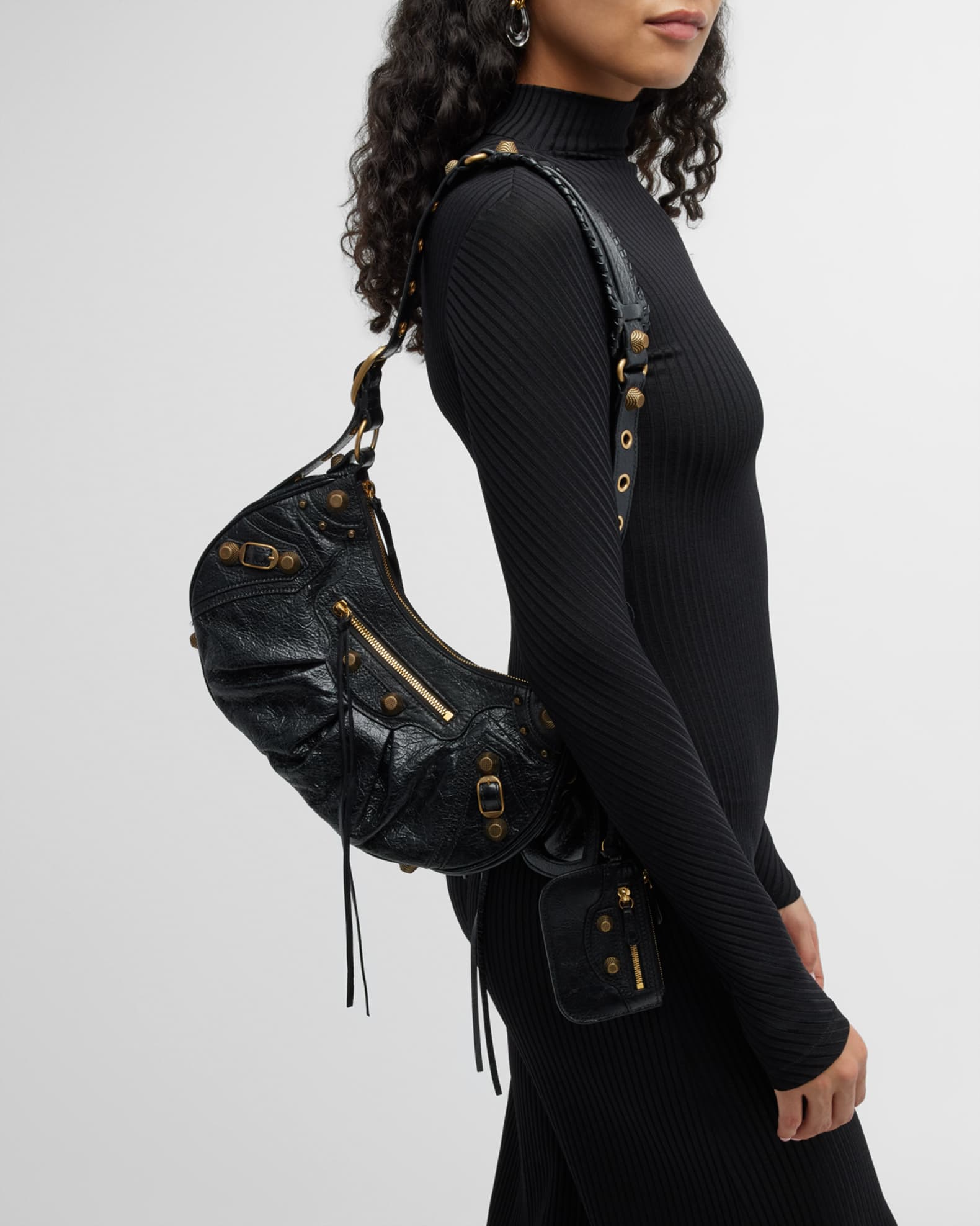 Le Cagole Small Leather Shoulder Bag