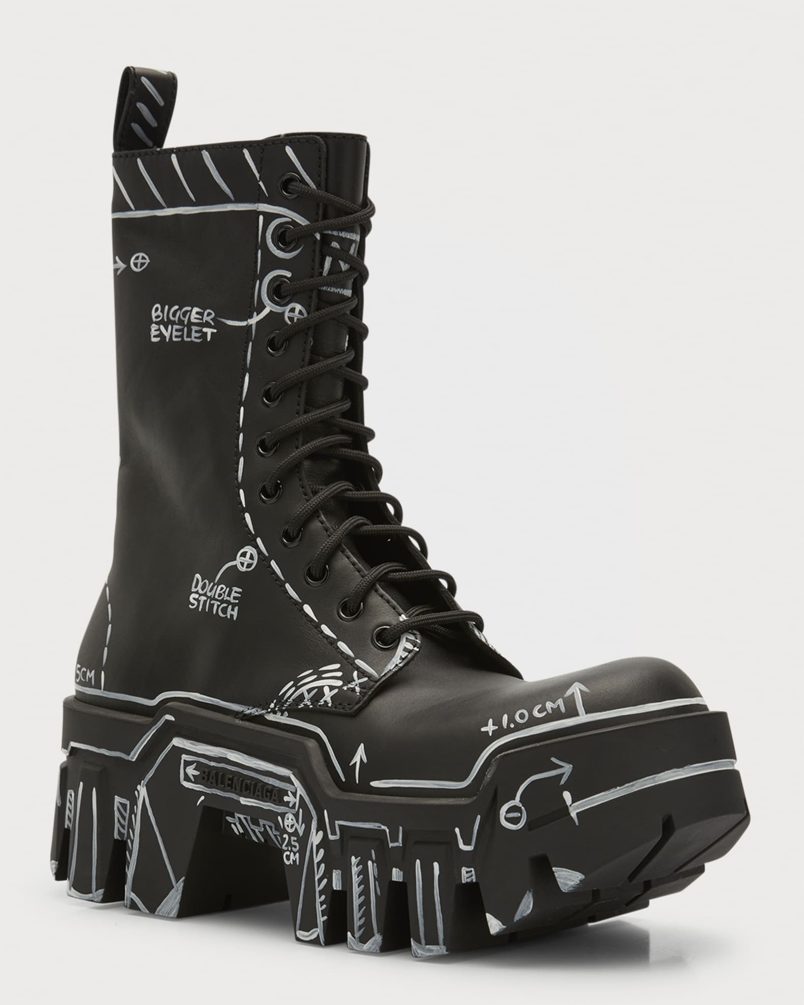 Balenciaga Bulldozer Lace Up Boots Neiman Marcus