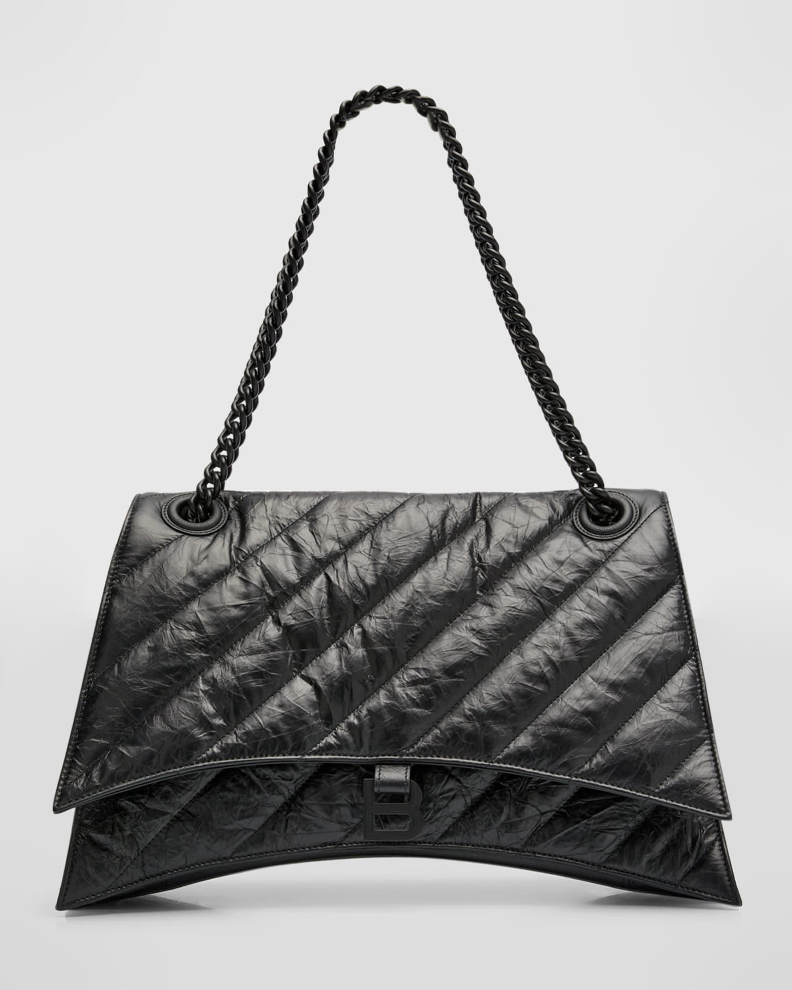 【関税&送料込】Balenciaga Crush Chain Bag M Women's Crush Chain Bag Large in Black | Balenciaga US