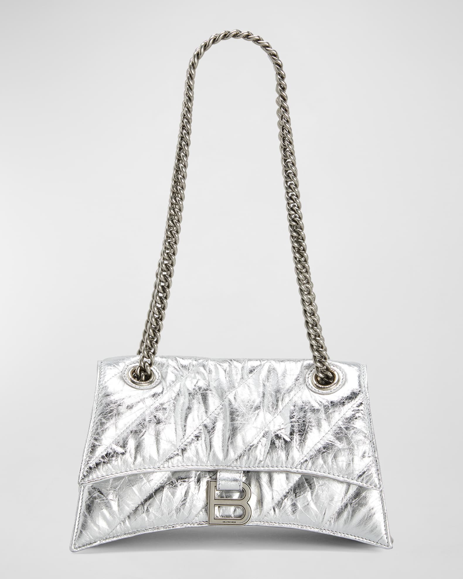 Women's Crush Xs Chain Bag Metallized Crocodile Embossed in Gold