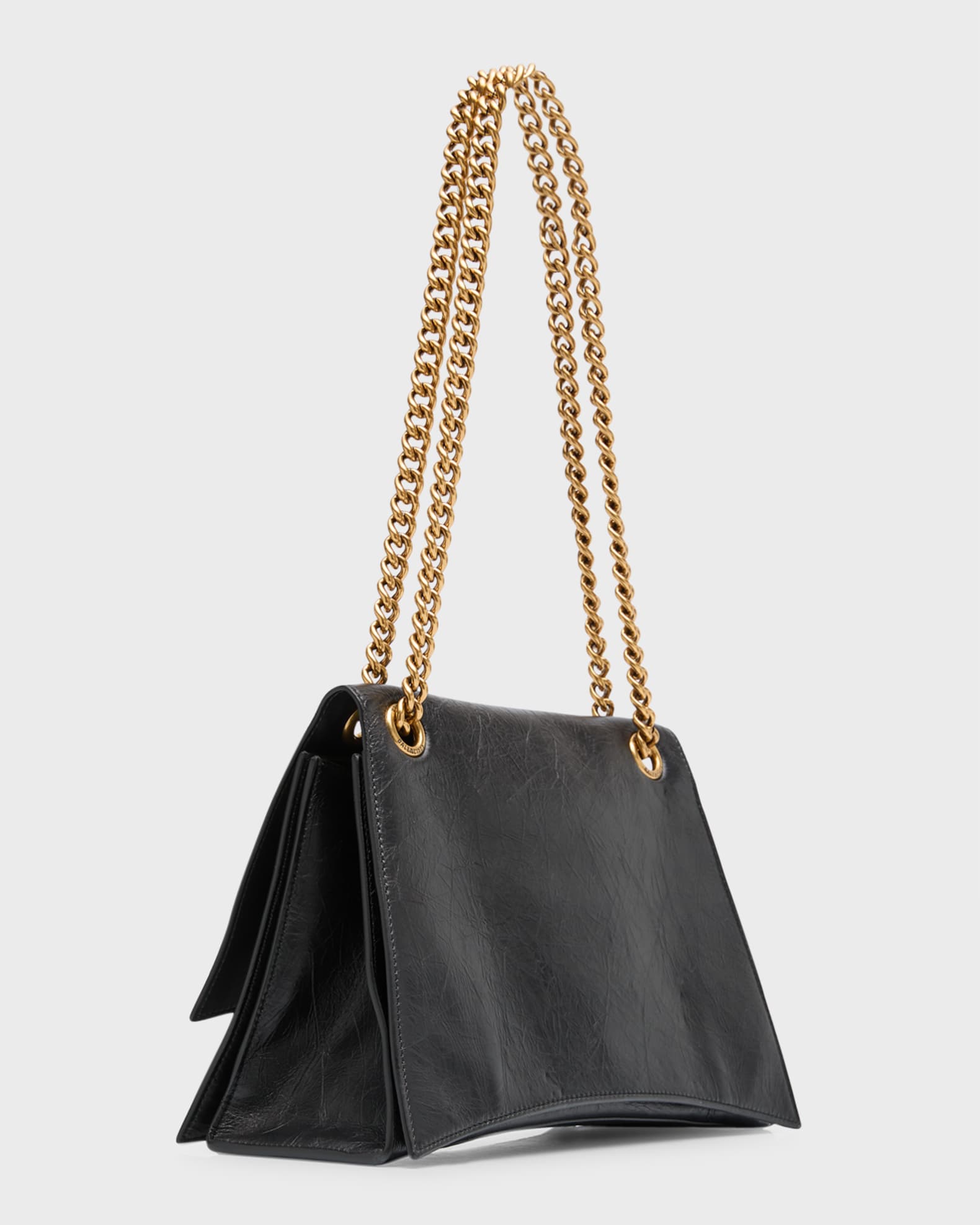 【BALENCIAGA】Crush Medium Chain Bag チェーンバッグ Women's Crush Chain Bag Medium in Black | Balenciaga US
