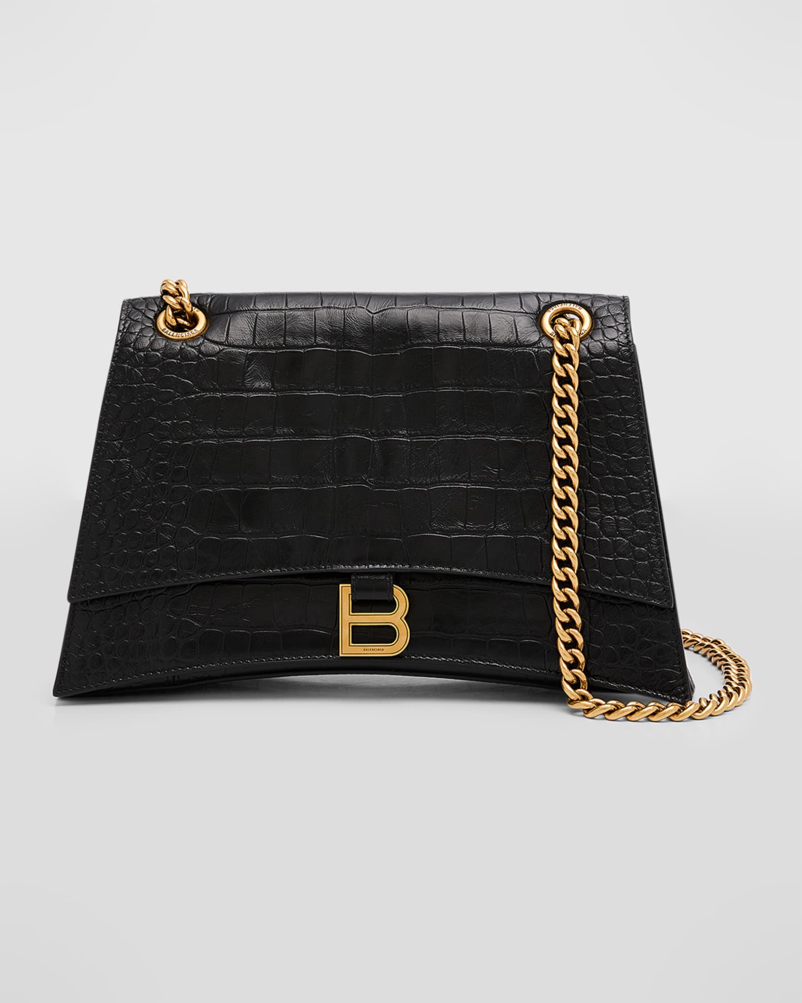 Crush Medium Chain Bag Crocodile Embossed