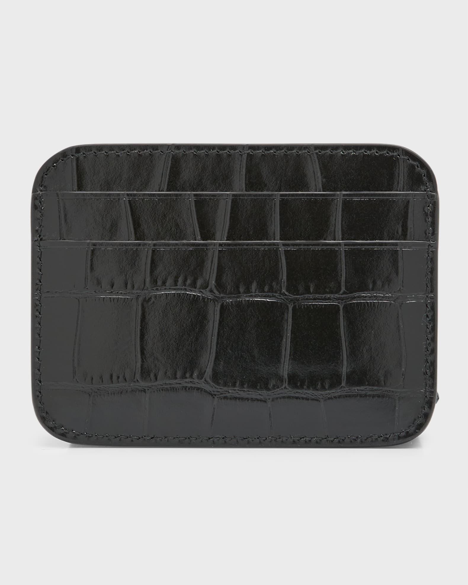 Balenciaga Cash Croc-Embossed Card Holder | Neiman Marcus