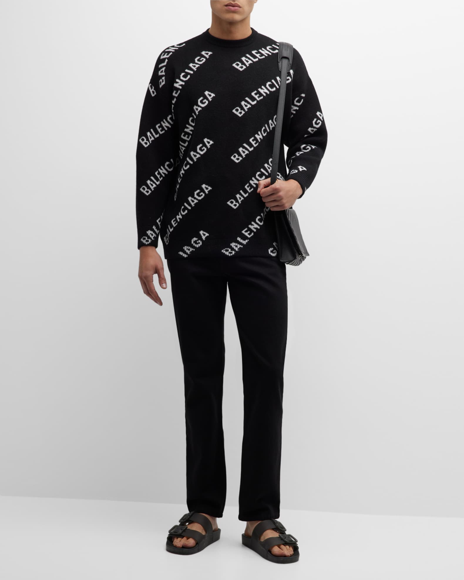 Balenciaga Allover Logo Sweater | Neiman Marcus