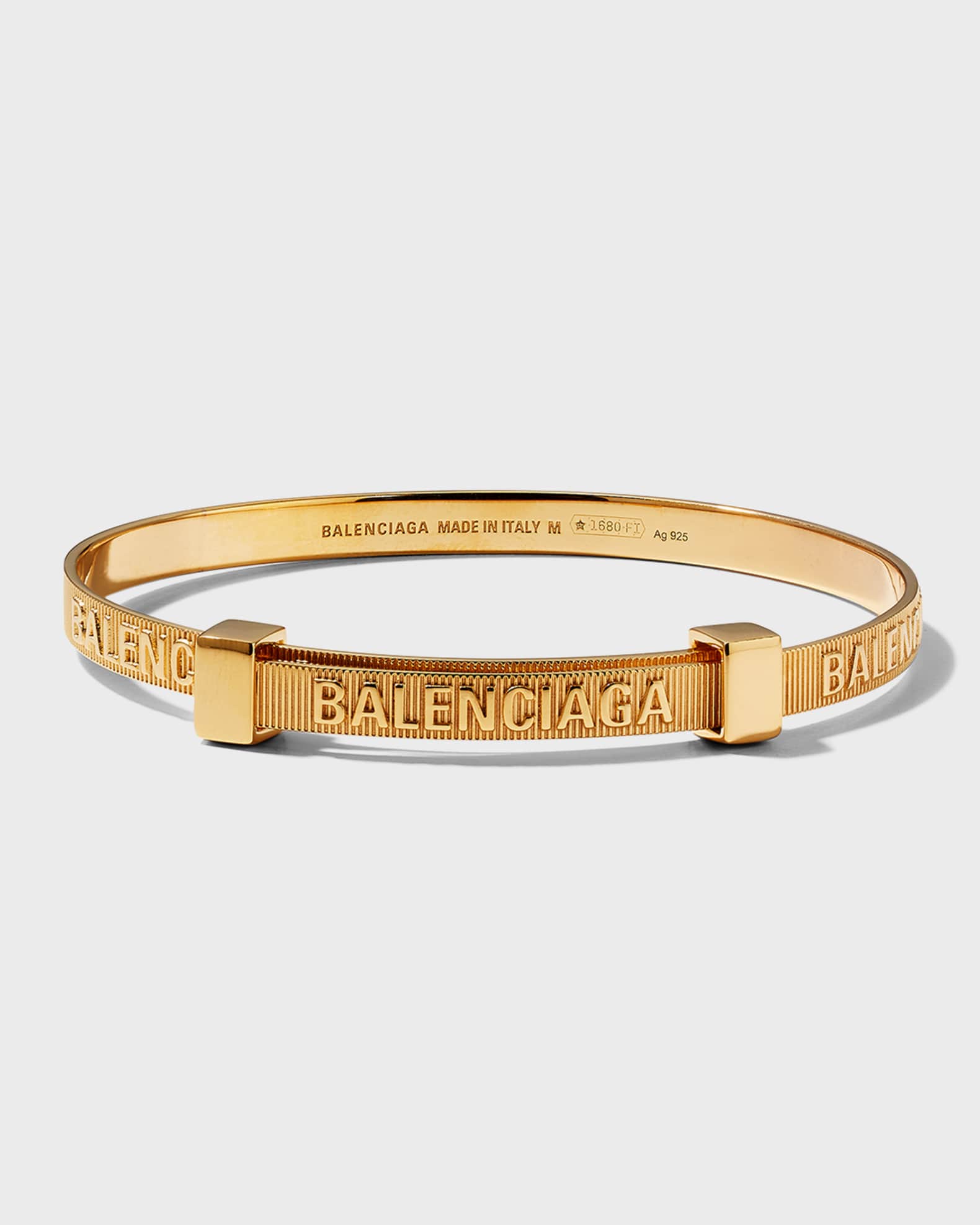Turbine suge Eventyrer Balenciaga Force Striped Bracelet, Gold | Neiman Marcus