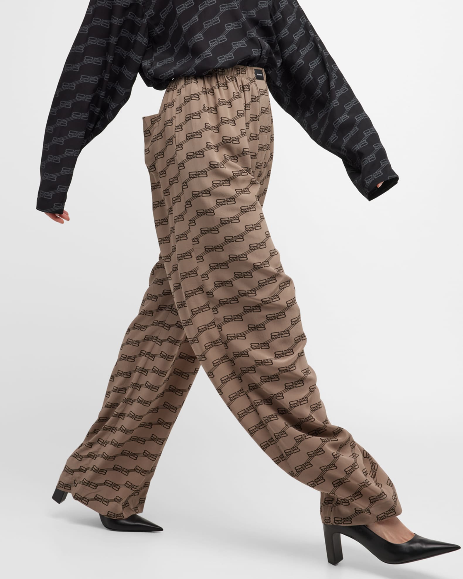 パンツ BALENCIAGA SILK PYJAMA PANTS Silk pajama pants in black - Balenciaga | Mytheresa