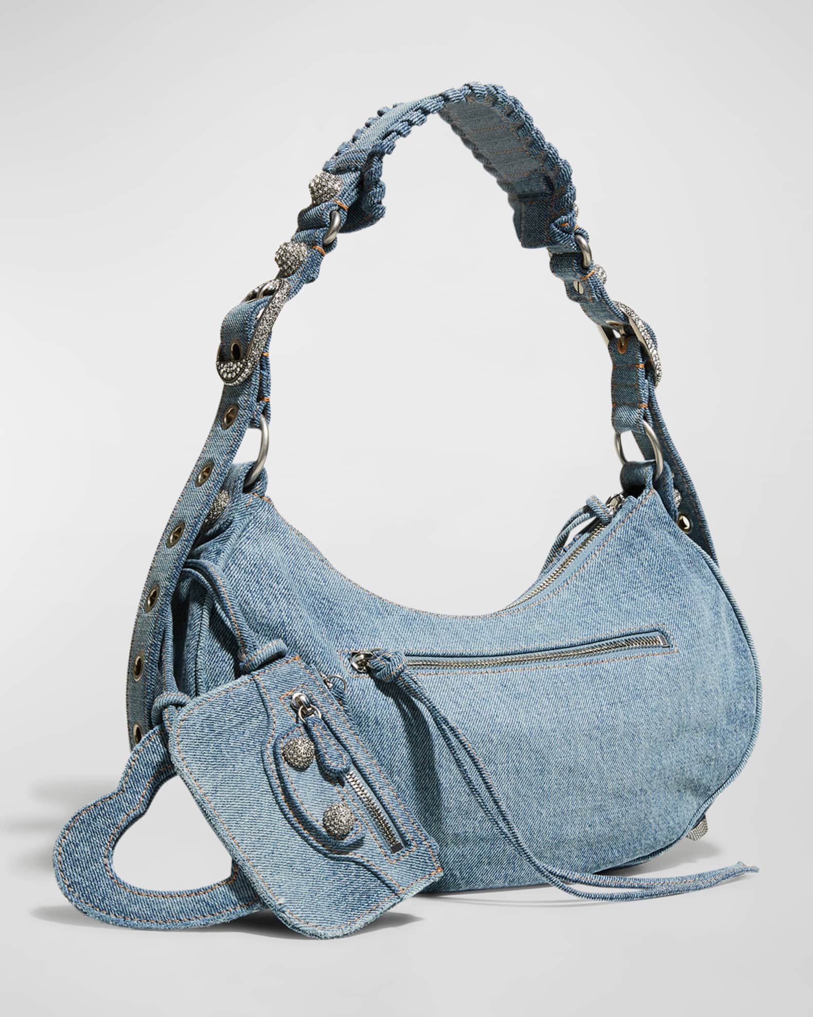 ショルダーバッグ・ポシェット Balenciaga Embellished Denim Le Cagole Xs Shoulder Bag Le Cagole XS denim shoulder bag in black - Balenciaga
