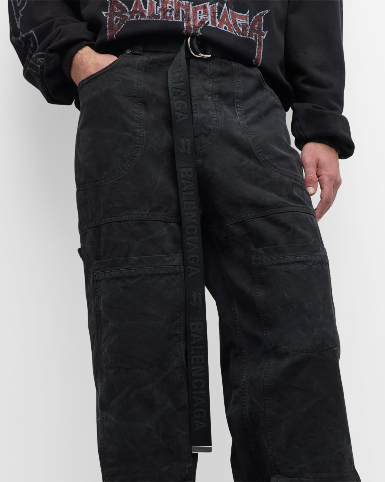 Men's Webbed Logo D-Ring Belt