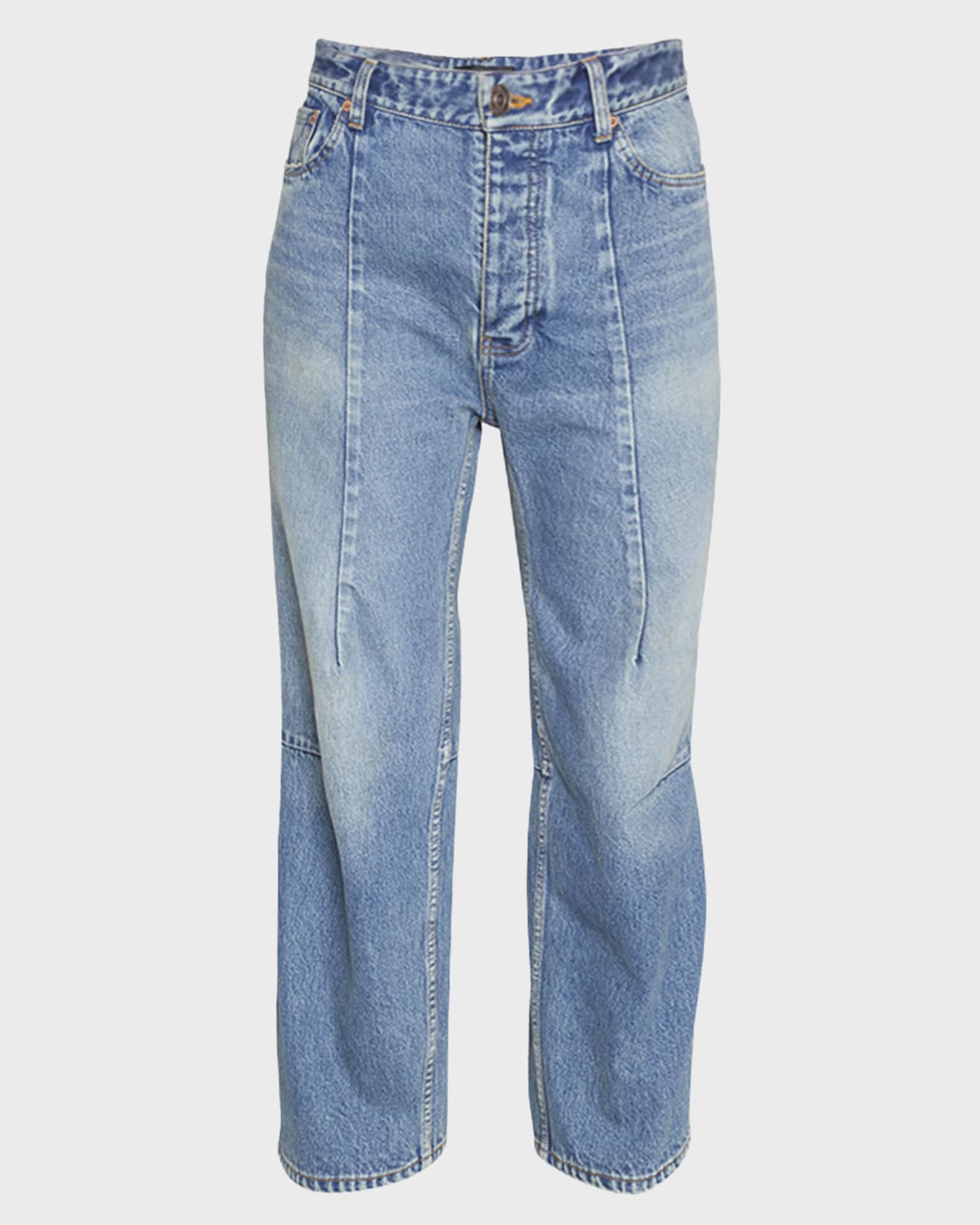 Balenciaga Biker Darts Japanese Denim Pants | Neiman Marcus