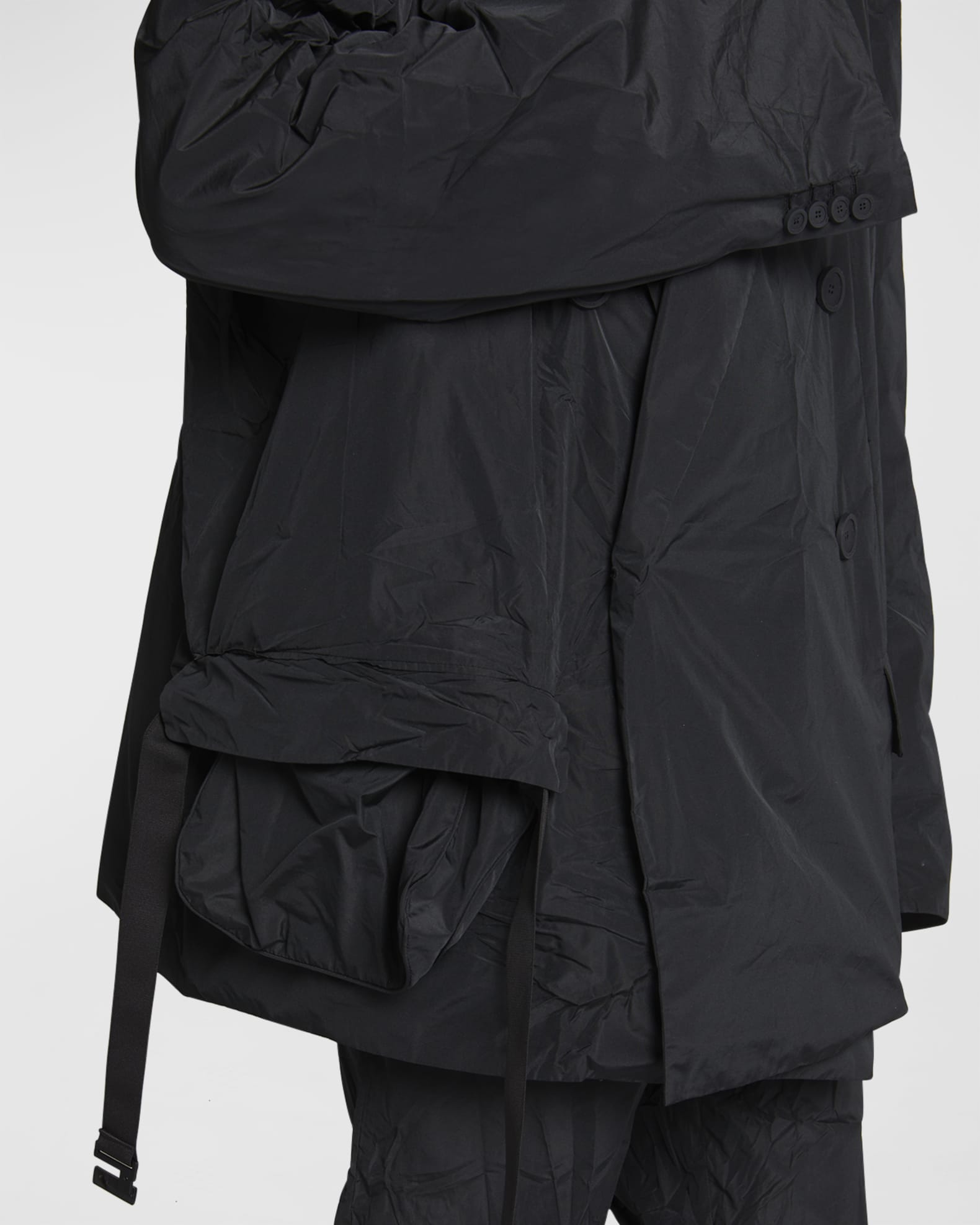 Balenciaga Men's Oversized Packable Taffeta Jacket | Neiman Marcus