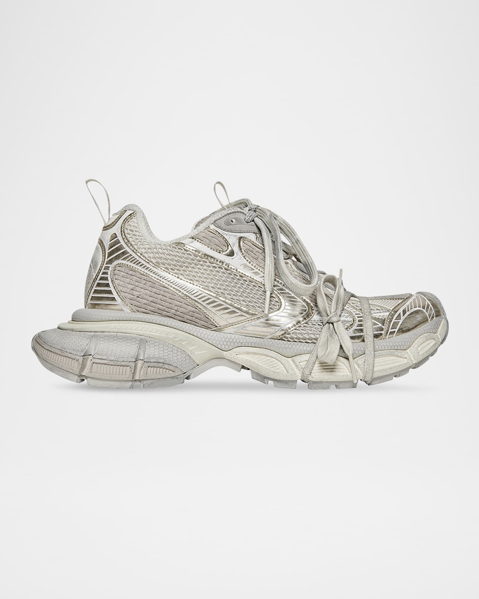 男女兼用 Balenciaga 3XL Neiman | Sneakers Trainer Lace Mesh Metallic Gジャン/デニムジャケット