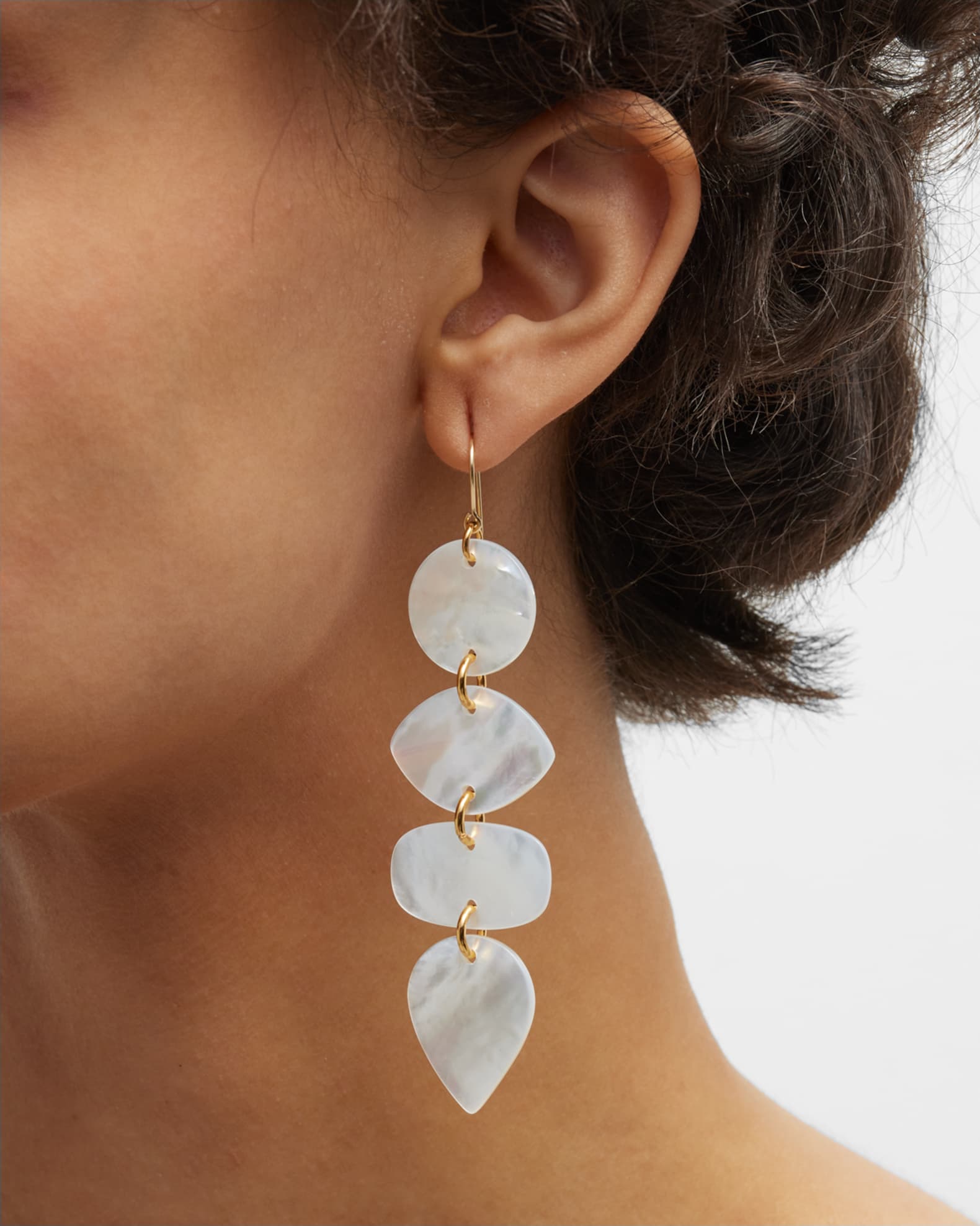 Pearl linear drop earrings shop