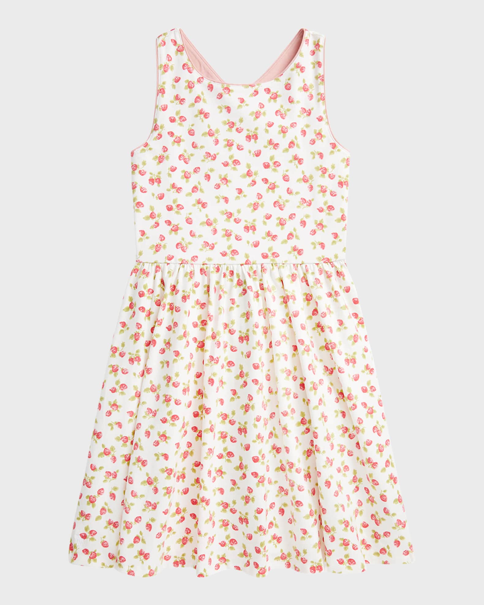 Girl's Strawberry Stretch Jersey Dress | Neiman Marcus