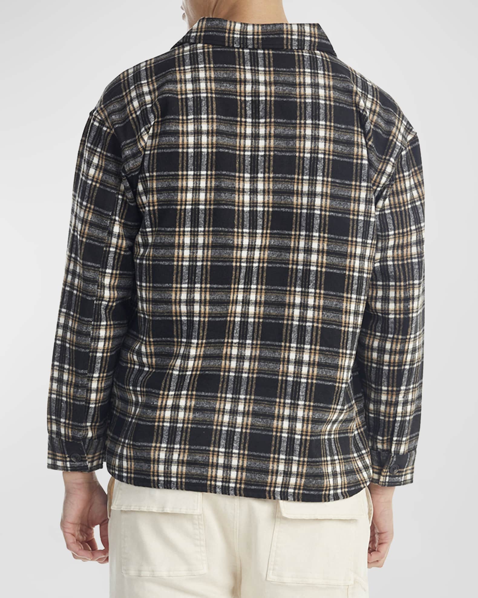 NANA JUDY Men's Booker Plaid ZipFront Shacket Neiman Marcus