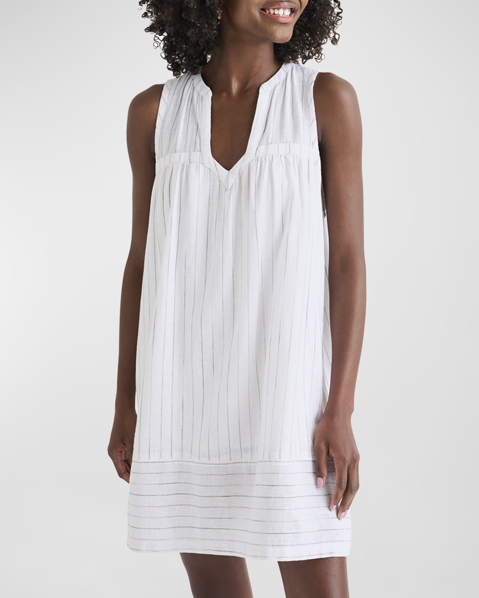 Splendid Juliette Pinstripe Cotton Linen Mini Dress Neiman Marcus