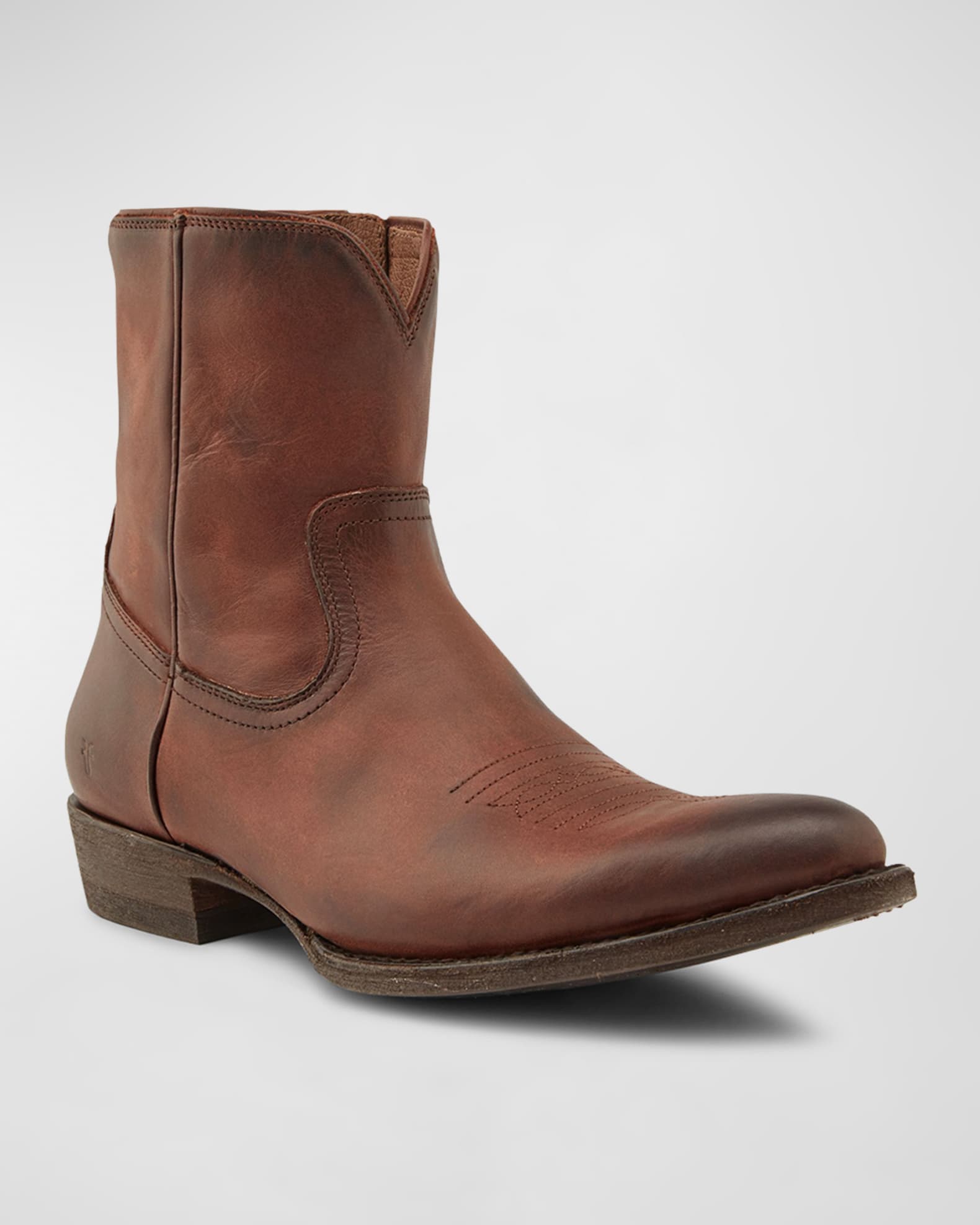 Frye Men s Austin Inside Zip Boots Cognac Leather