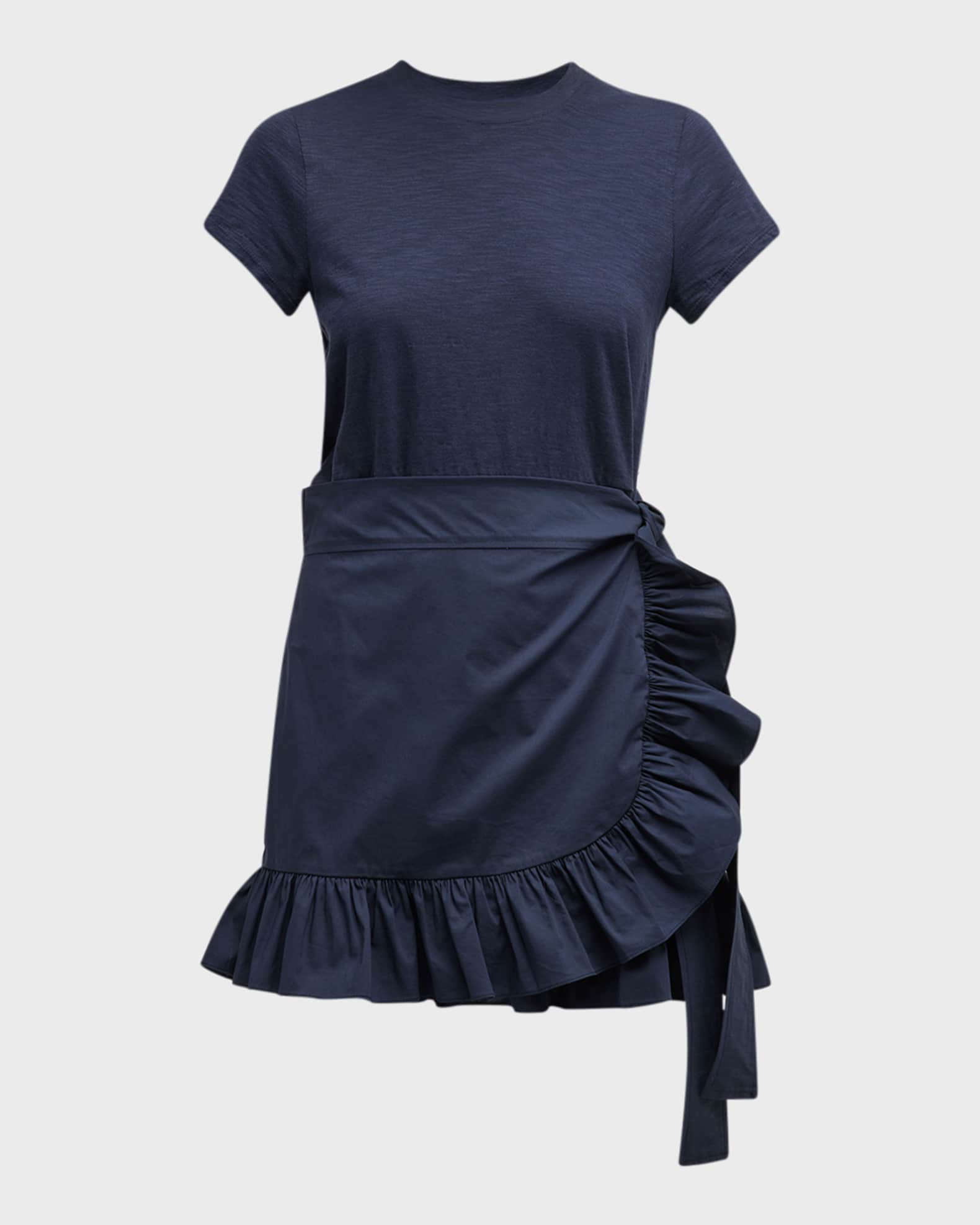 Cinq a Sept Mikayla Jersey WrapSkirt Mini Dress Neiman Marcus