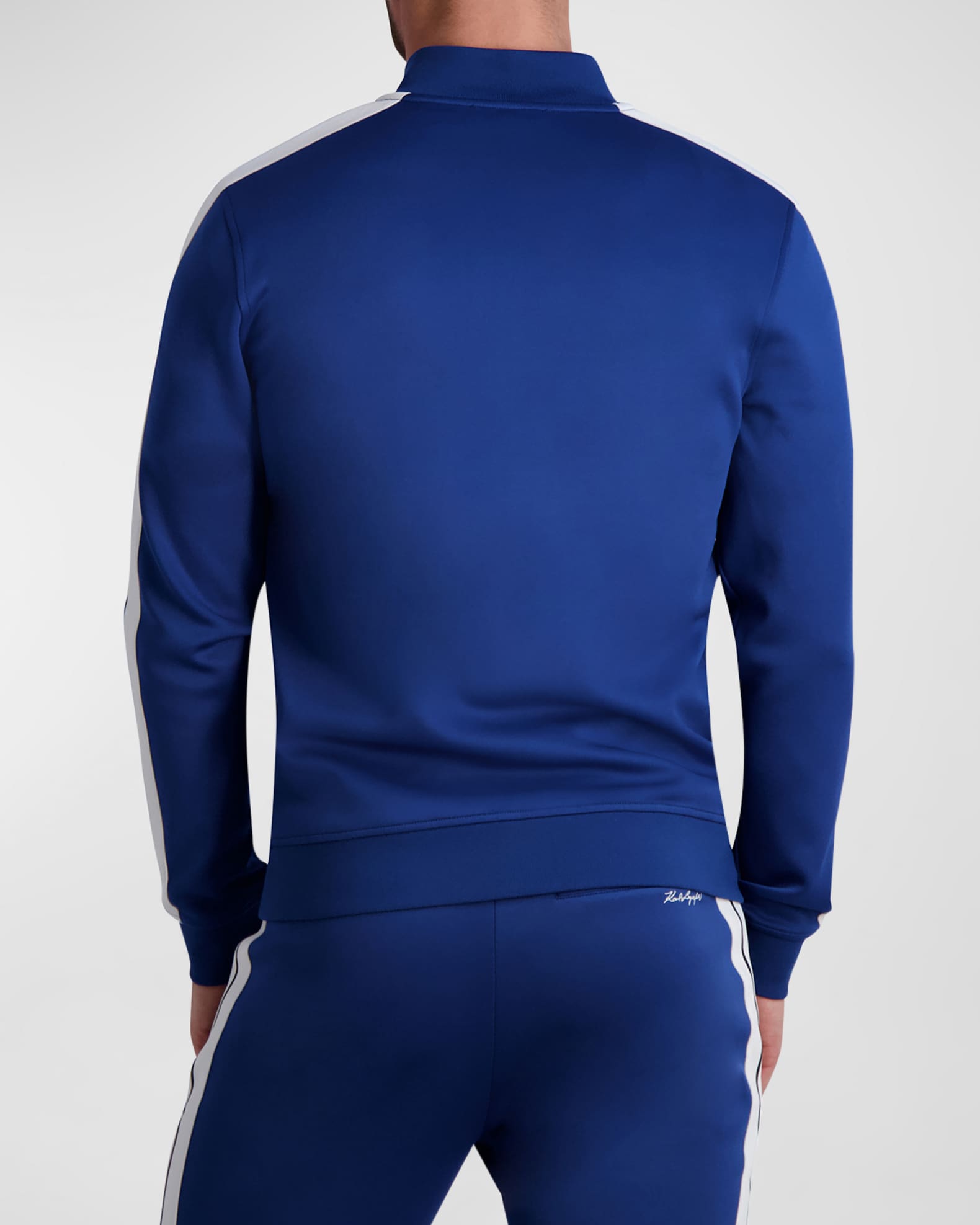 Karl Lagerfeld Paris Men's Scuba Track Jacket With Signature Logo