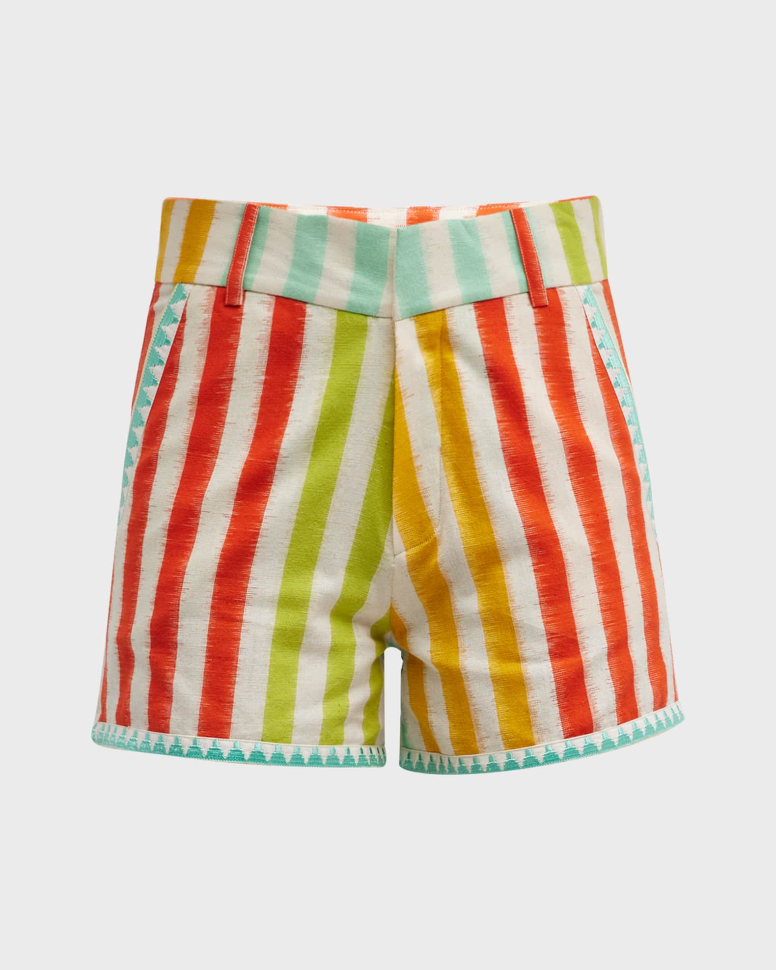 EMPORIO SIRENUSE Ikat Striped Multicolor Shorts Neiman Marcus