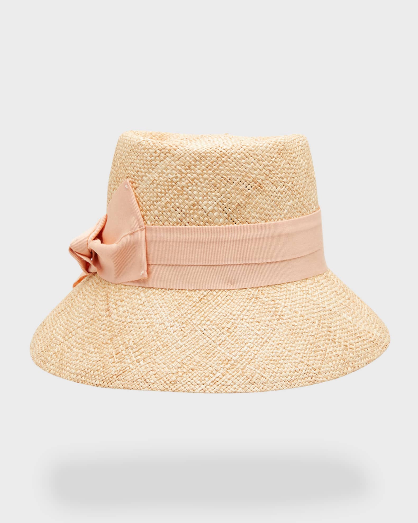 Raffaello Bettini Hope Straw Bucket Hat With Bow Band Neiman Marcus