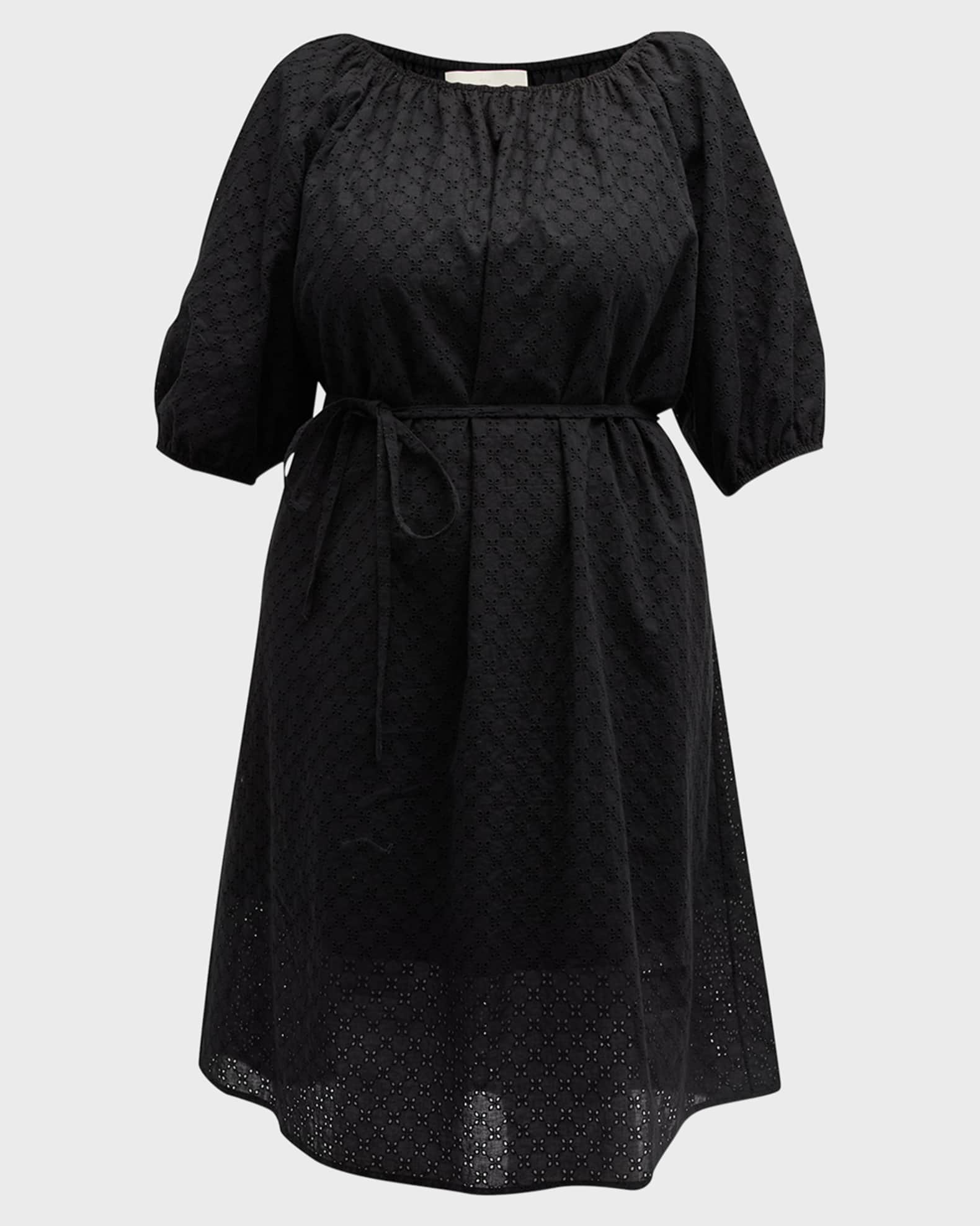 Whitney Morgan Plus Size Blouson Sleeve Eyelet Midi Dress Neiman