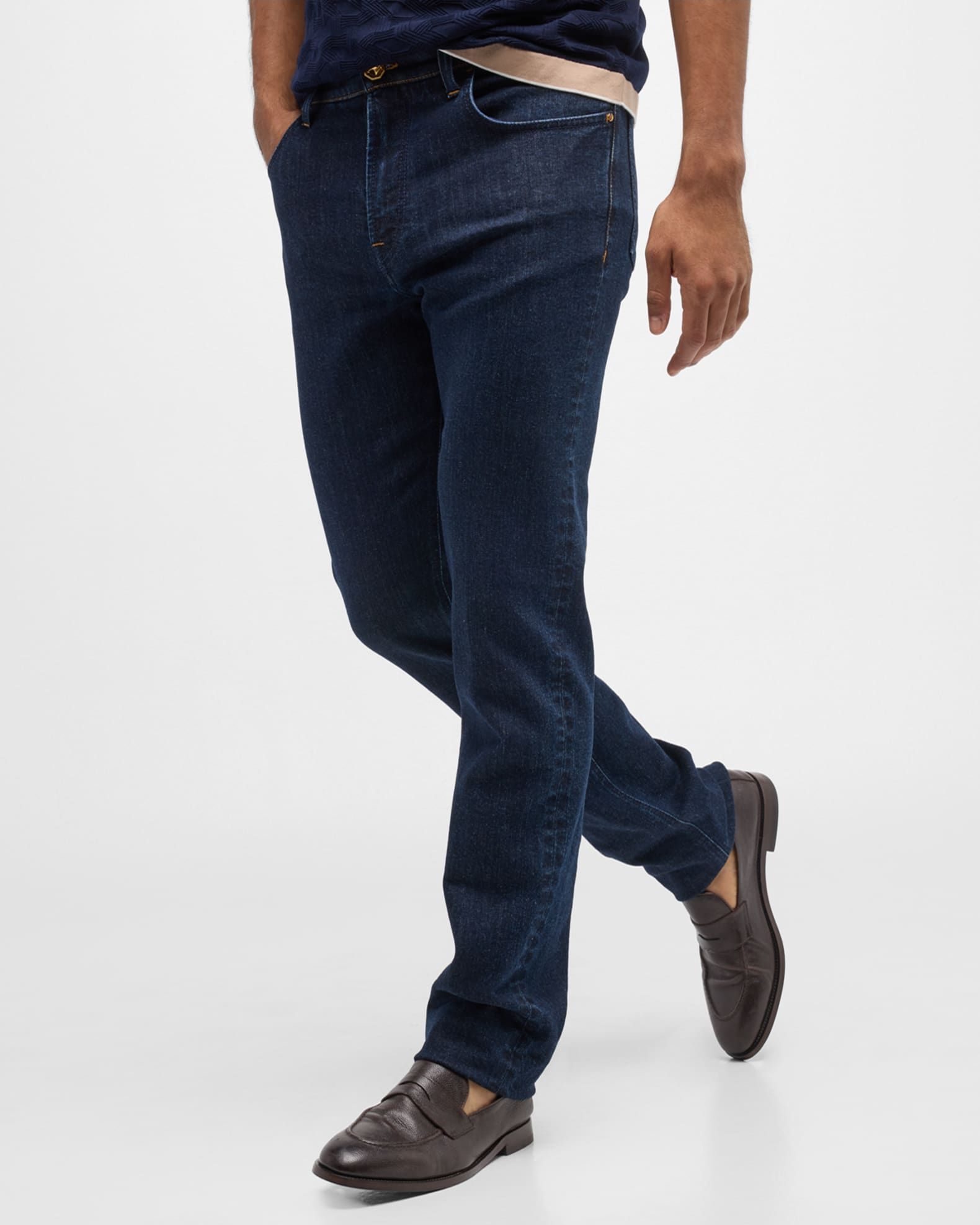 Stefano Ricci Men's Straight-Leg Dark Wash Denim Jeans | Neiman Marcus