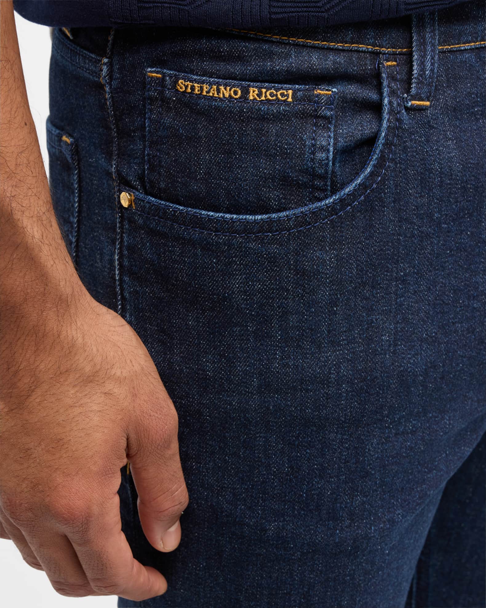 Stefano Ricci Men's Straight-Leg Dark Wash Denim Jeans | Neiman Marcus