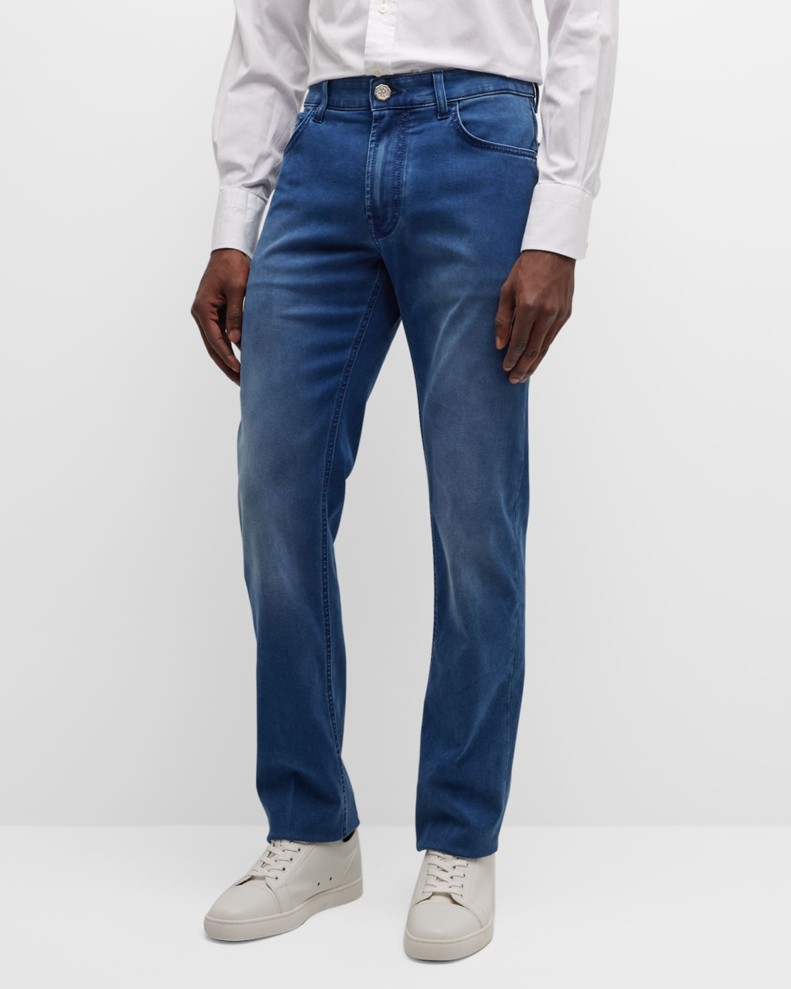 Stefano Ricci Men's Medium Wash Denim Jeans | Neiman Marcus