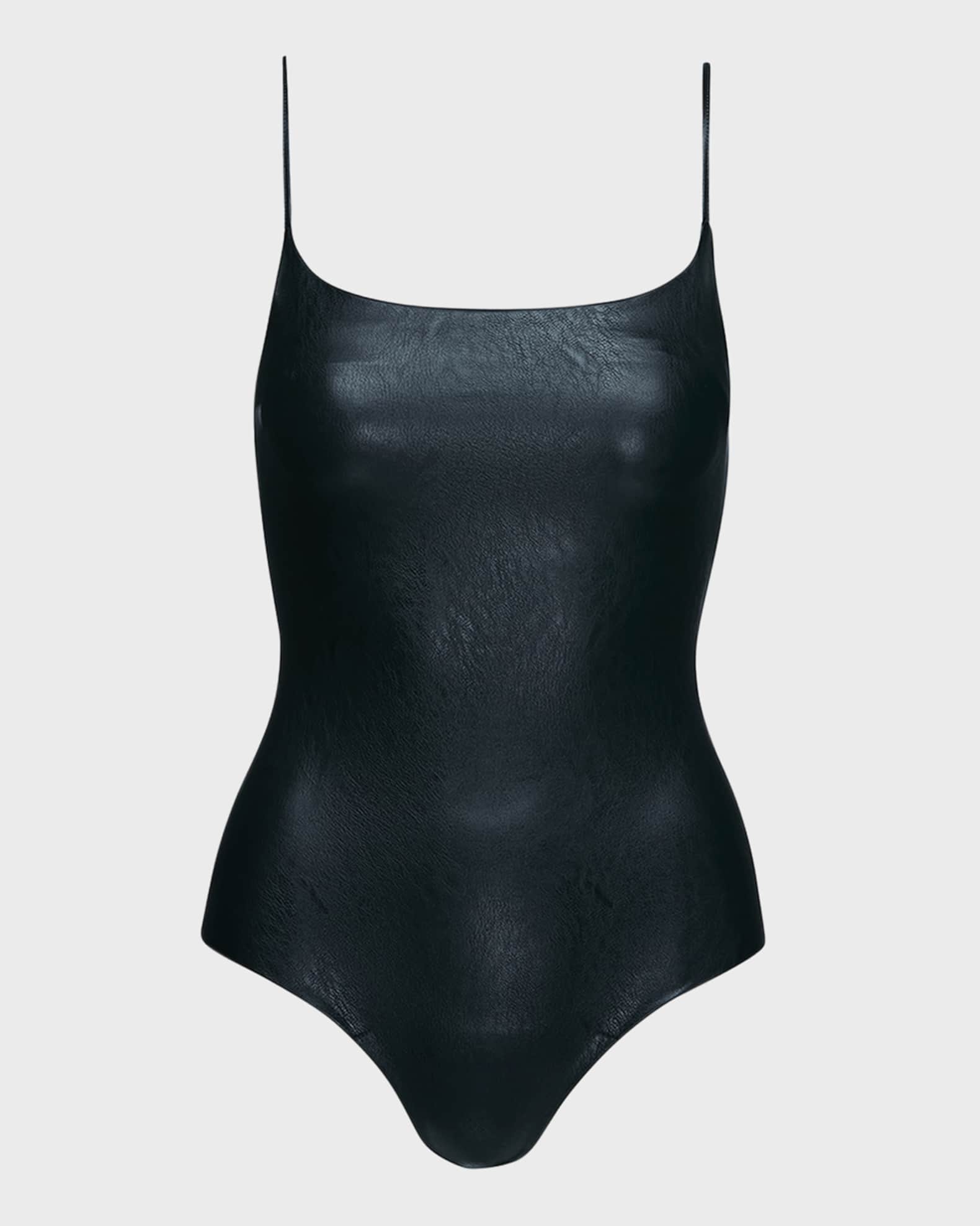 Lace Trim Buttoned Spaghetti Strap Bodysuit