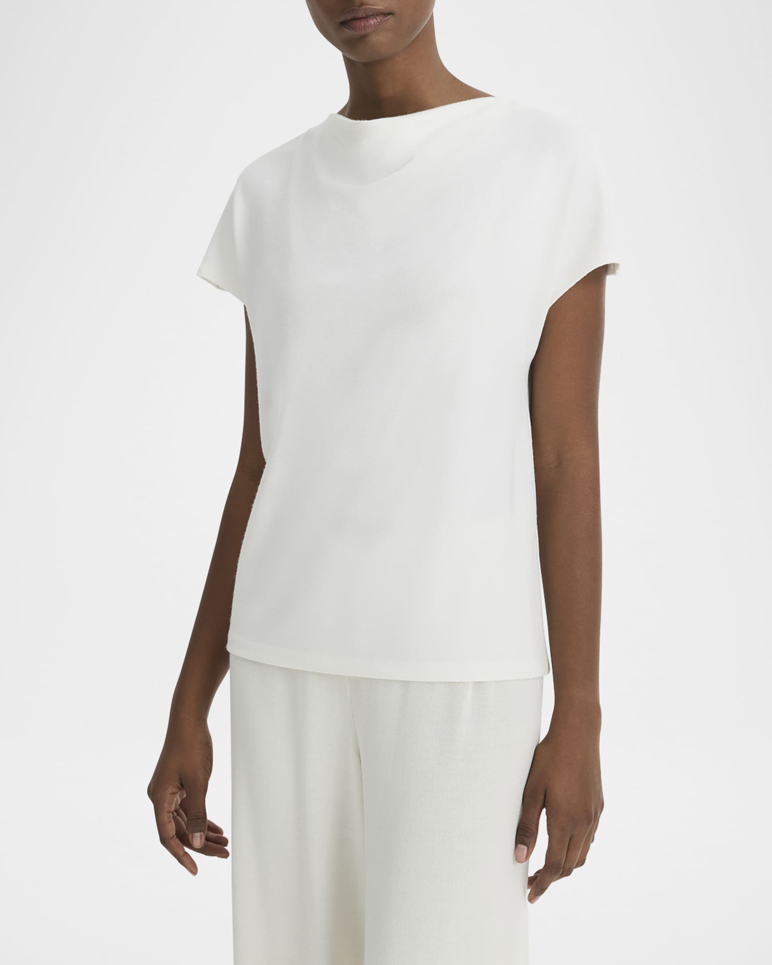 Cowl-Neck Short-Sleeve Top 1