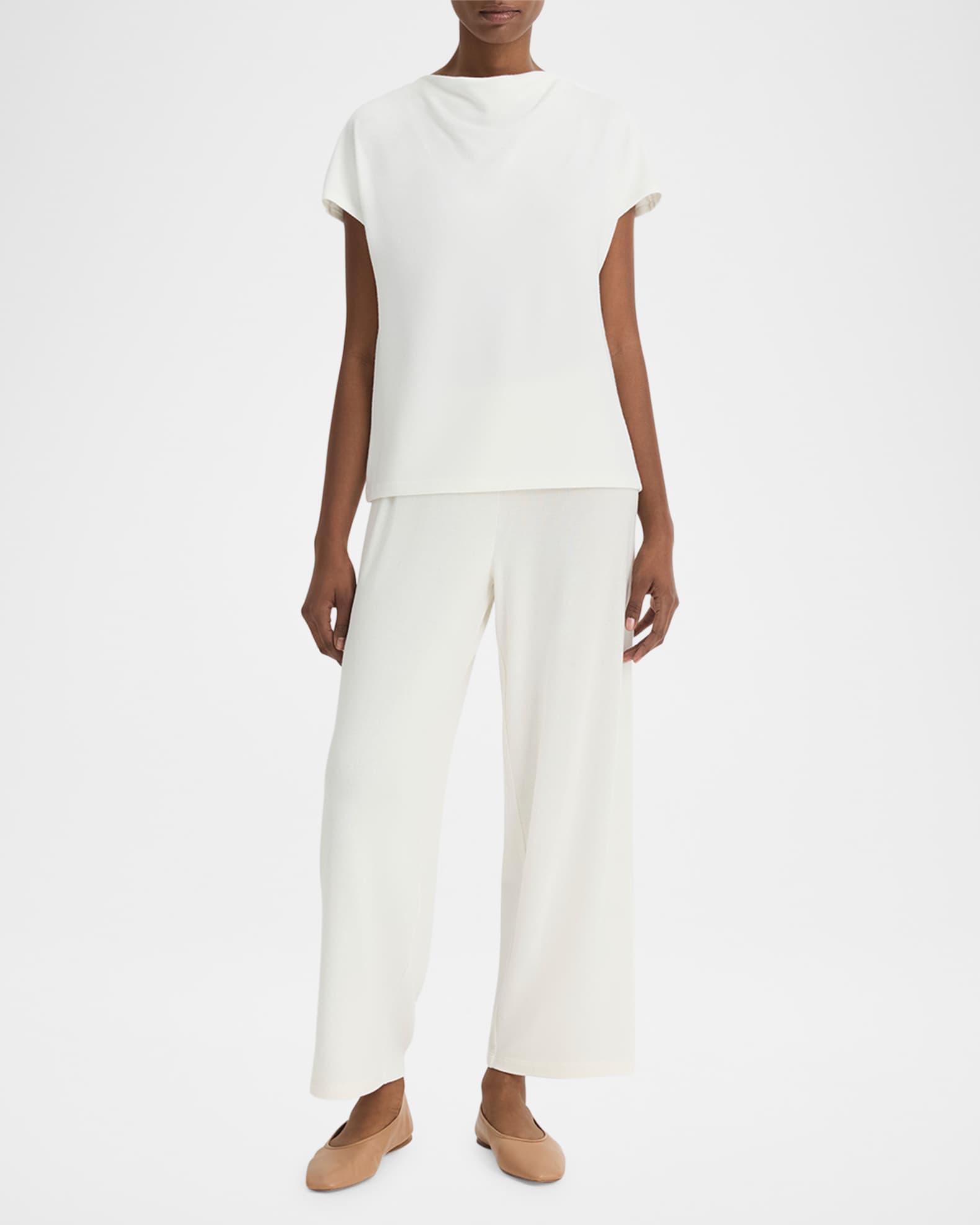 Cowl-Neck Short-Sleeve Top 0