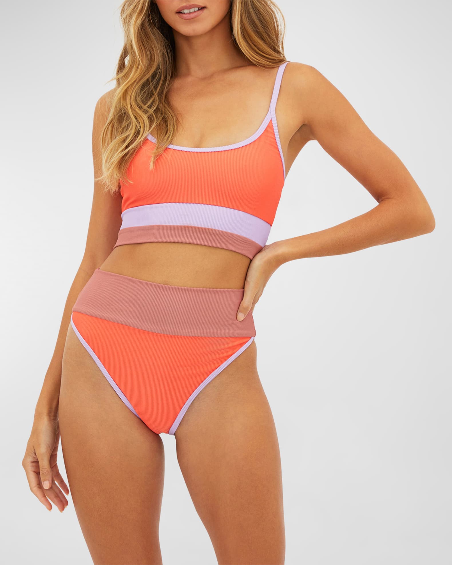 Eva Ombre Ombre Bikini Two Piece Set In Coffee