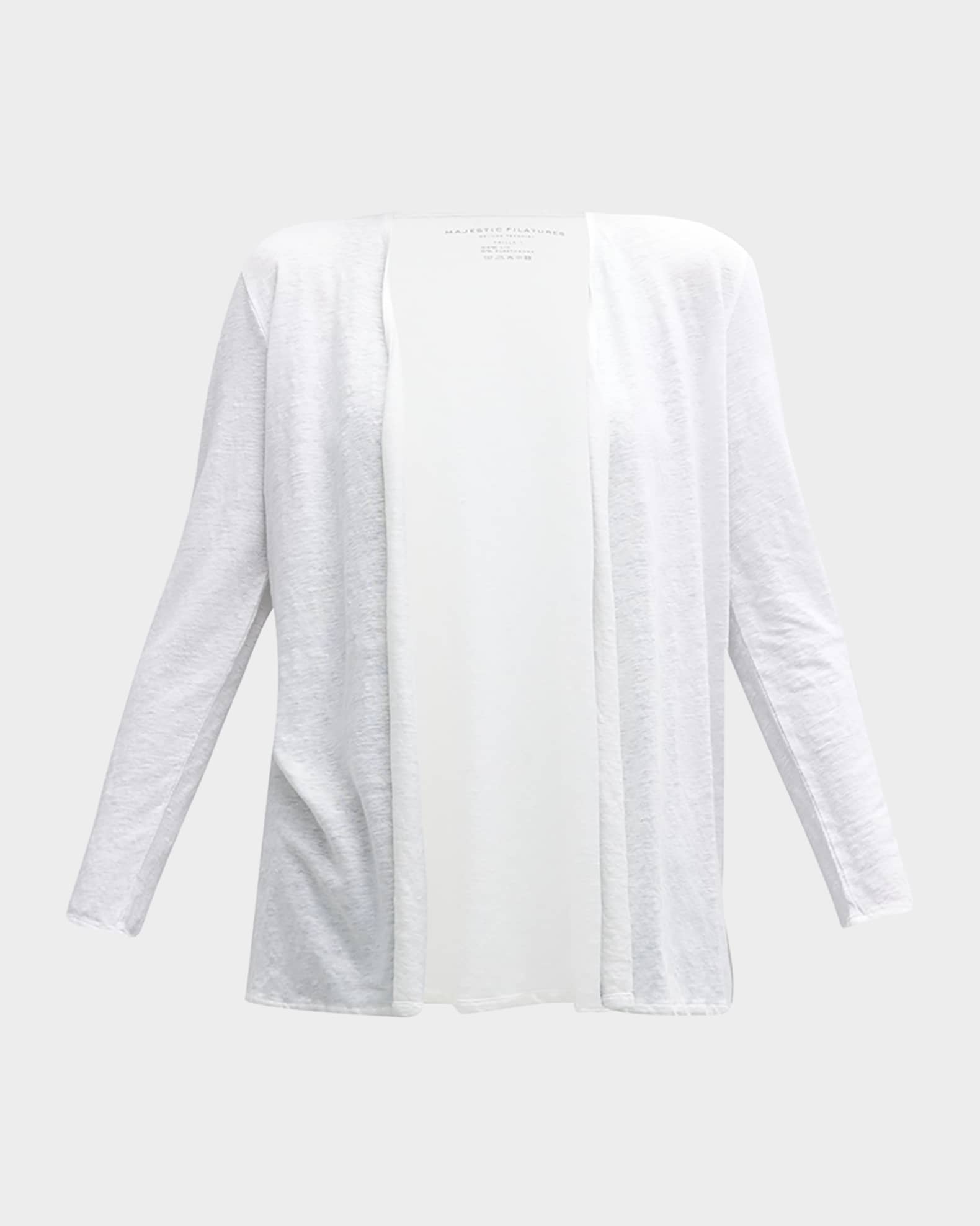 Majestic Filatures Stretch Linen Open-Front Cardigan | Neiman Marcus