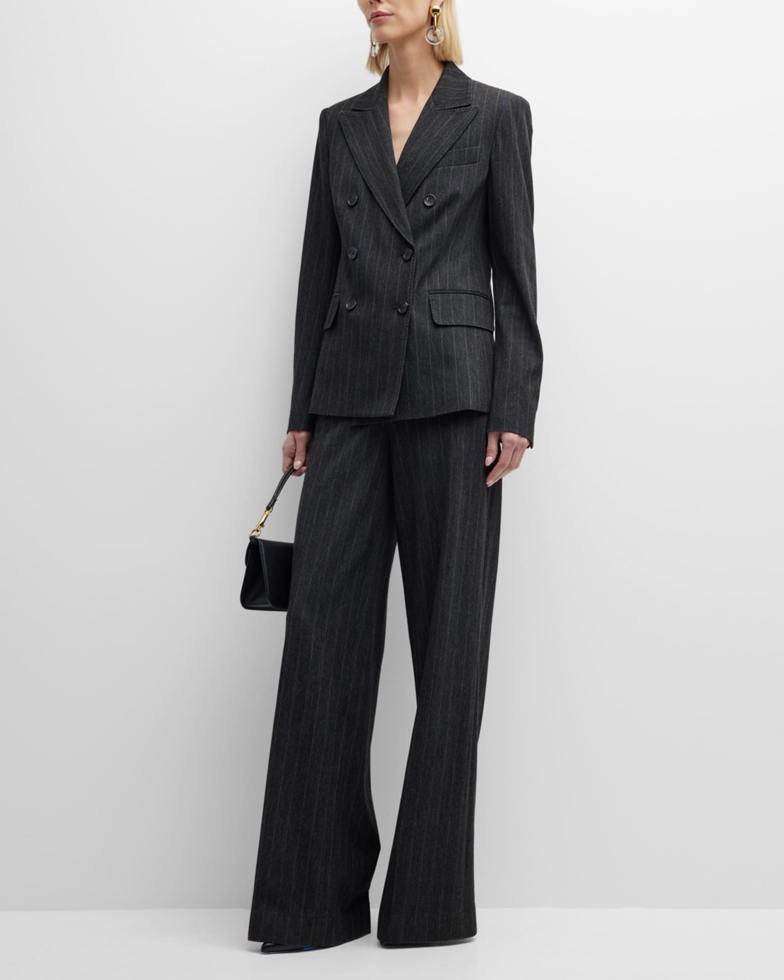 Max Mara Ofride Pinstripe DoubleBreasted Blazer Neiman Marcus